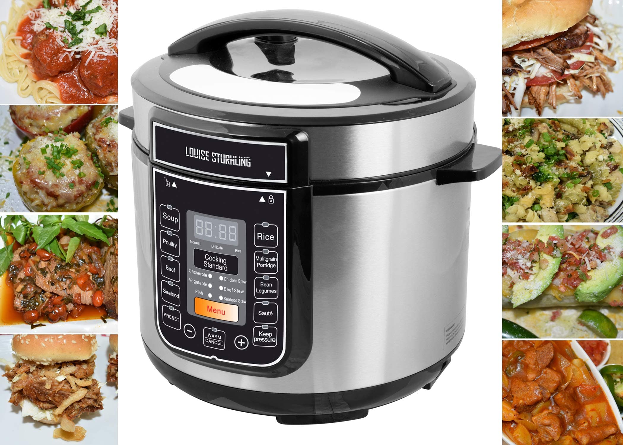 10-in-1 Intelligent 6 Qt Pressure Cooker, 14 Programmed Menus, 7 Safety Features, High-Grade Stainless Steel Body, Durable Double Coated Non-Stick Pot, Plus FREE Cookbook