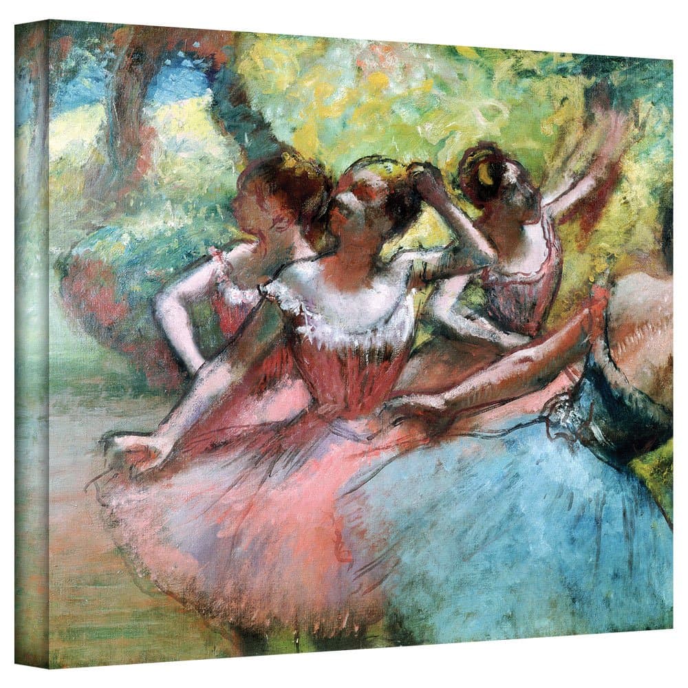 Art Wall 'Four Ballerinas on The Stage' Gallery Wrapped Canvas Artwork by Edgar Degas, 24 by 32-Inch
