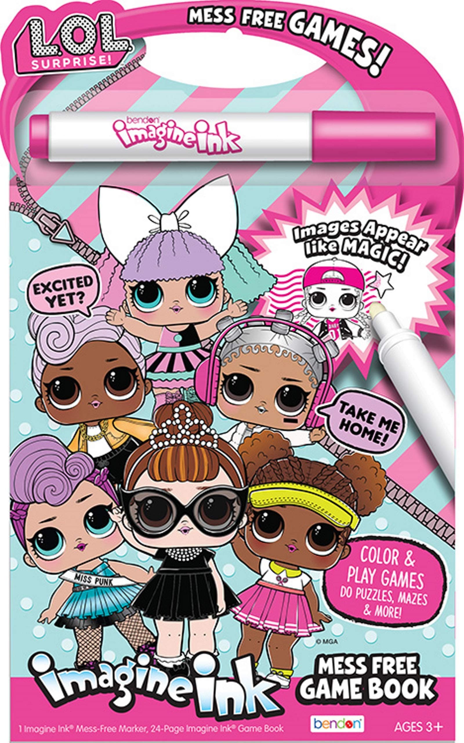 L.O.L SUPRISE! Official Imagine Ink Mess Free Game Book (Multicolour) for Kids, Pack of 1