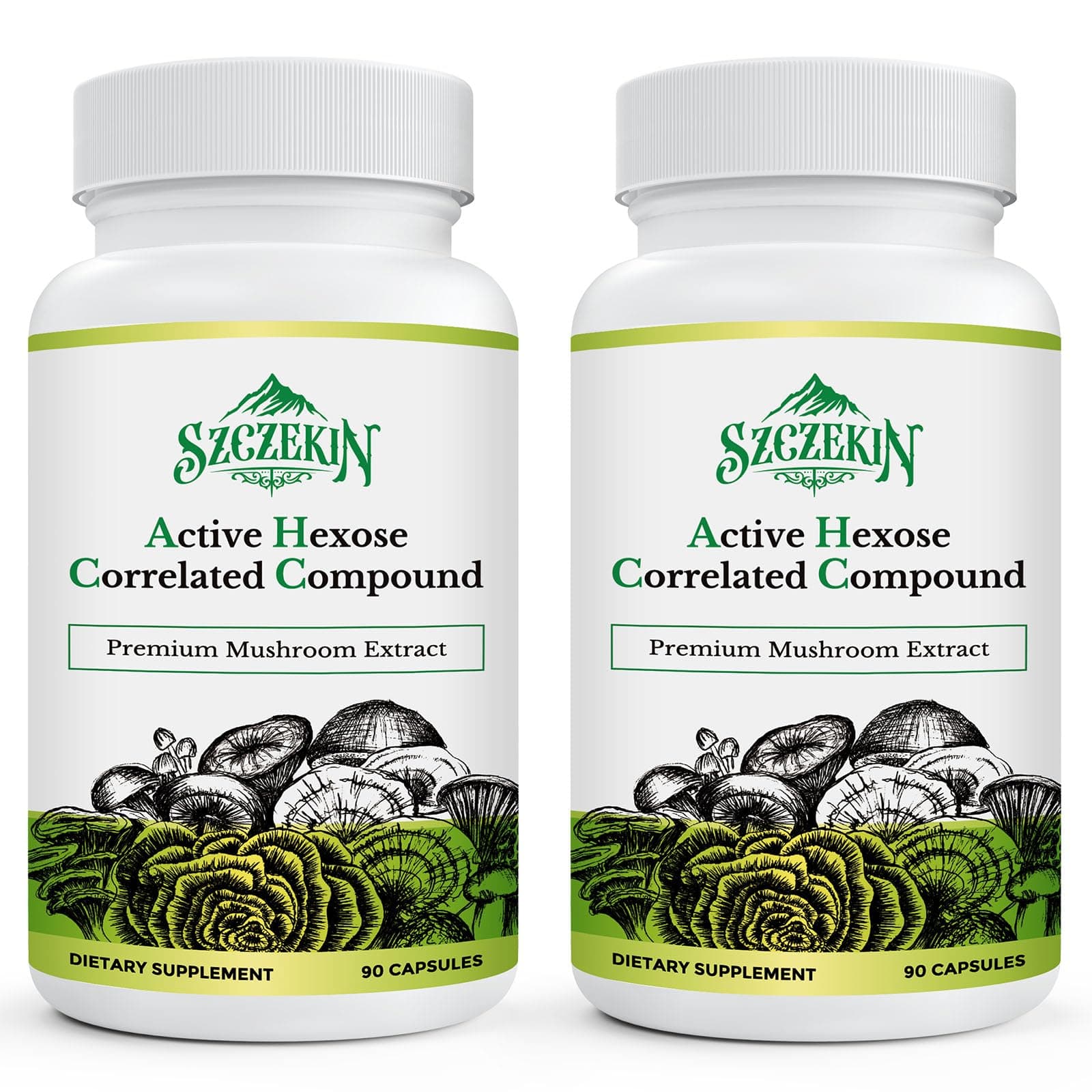 Active Hexose Correlated Compound 1500 mg Supplement, Natural 8 Mushroom Extract Supplement, Immune System, Liver Function, Natural Killer and T Cells Activity, 180 Veggie Capsules