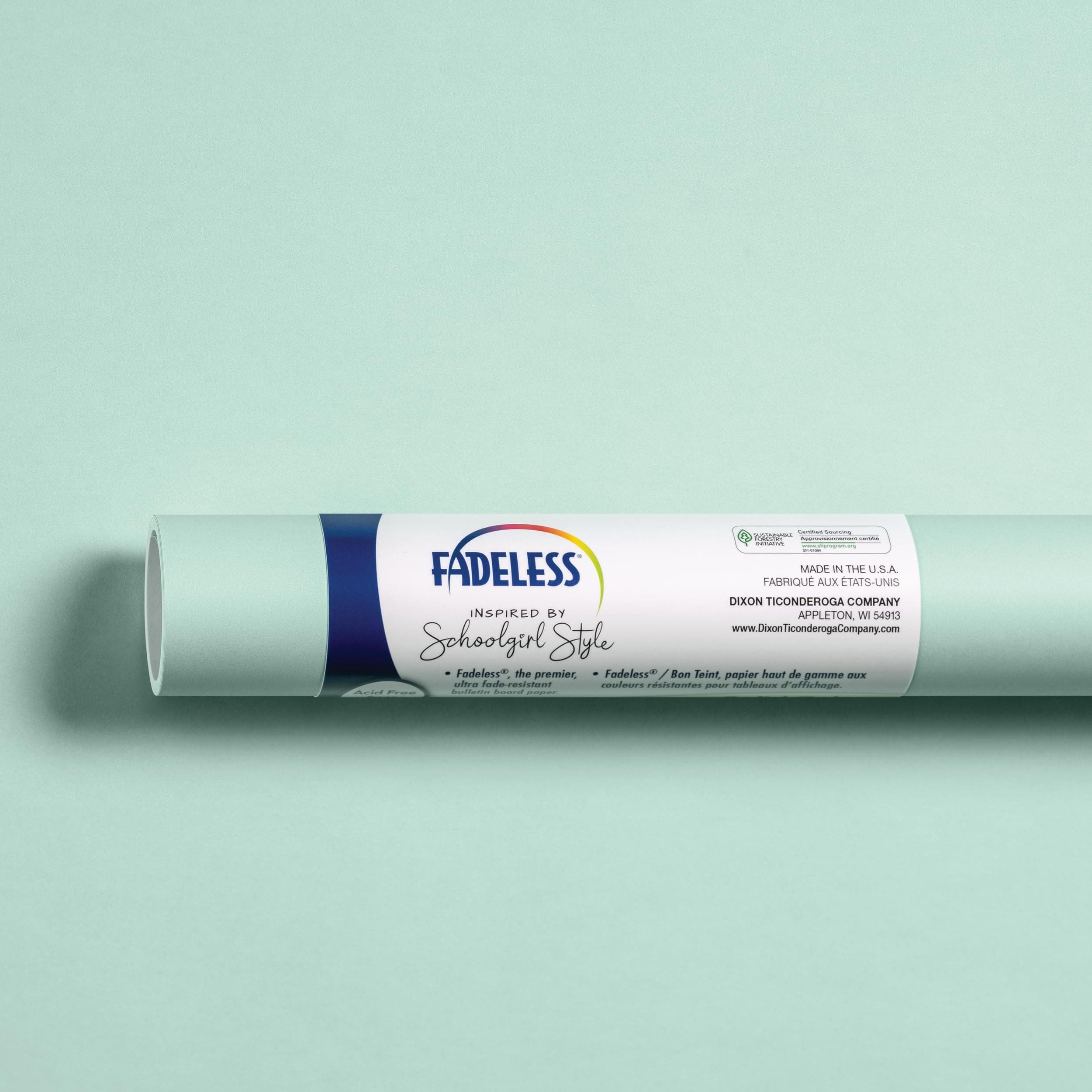 Schoolgirl Style Bulletin Board Paper, Mint to Be, 47.25" x 12', 1 Roll