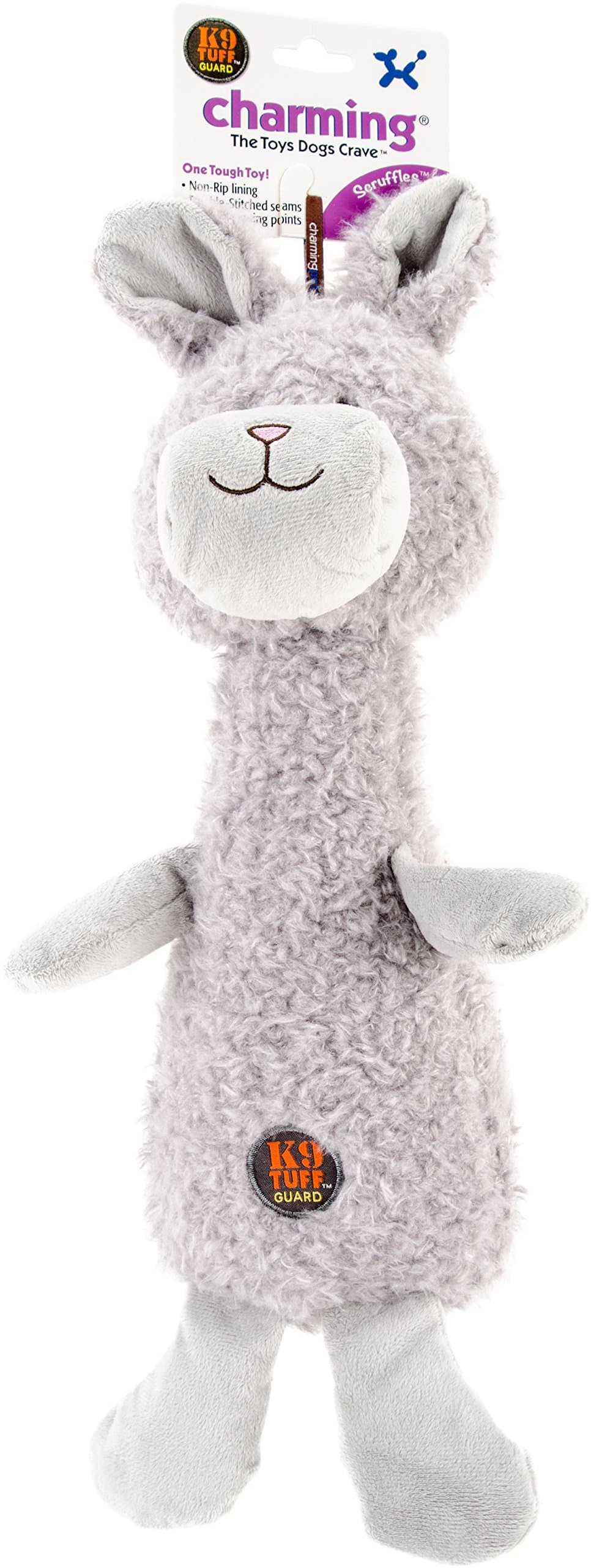 Scruffles Bunny Plush Squeaky Dog Toy, Large