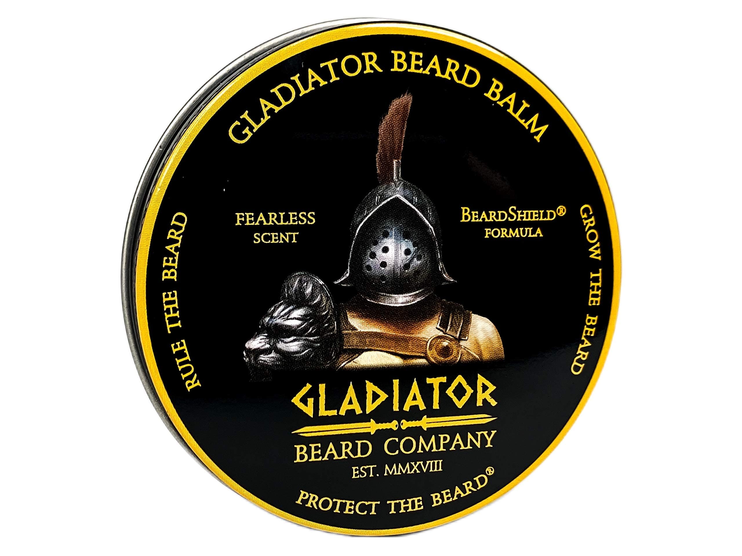 Gladiator Beard® Conditioning Balm (2.6 oz.) – Fearless Scent - Gladiator Sized 2.6 oz, 30% More Than Most Beard Balms – Ultra-Rich BeardShield® Formula Designed to Tame and Condition Your Beard