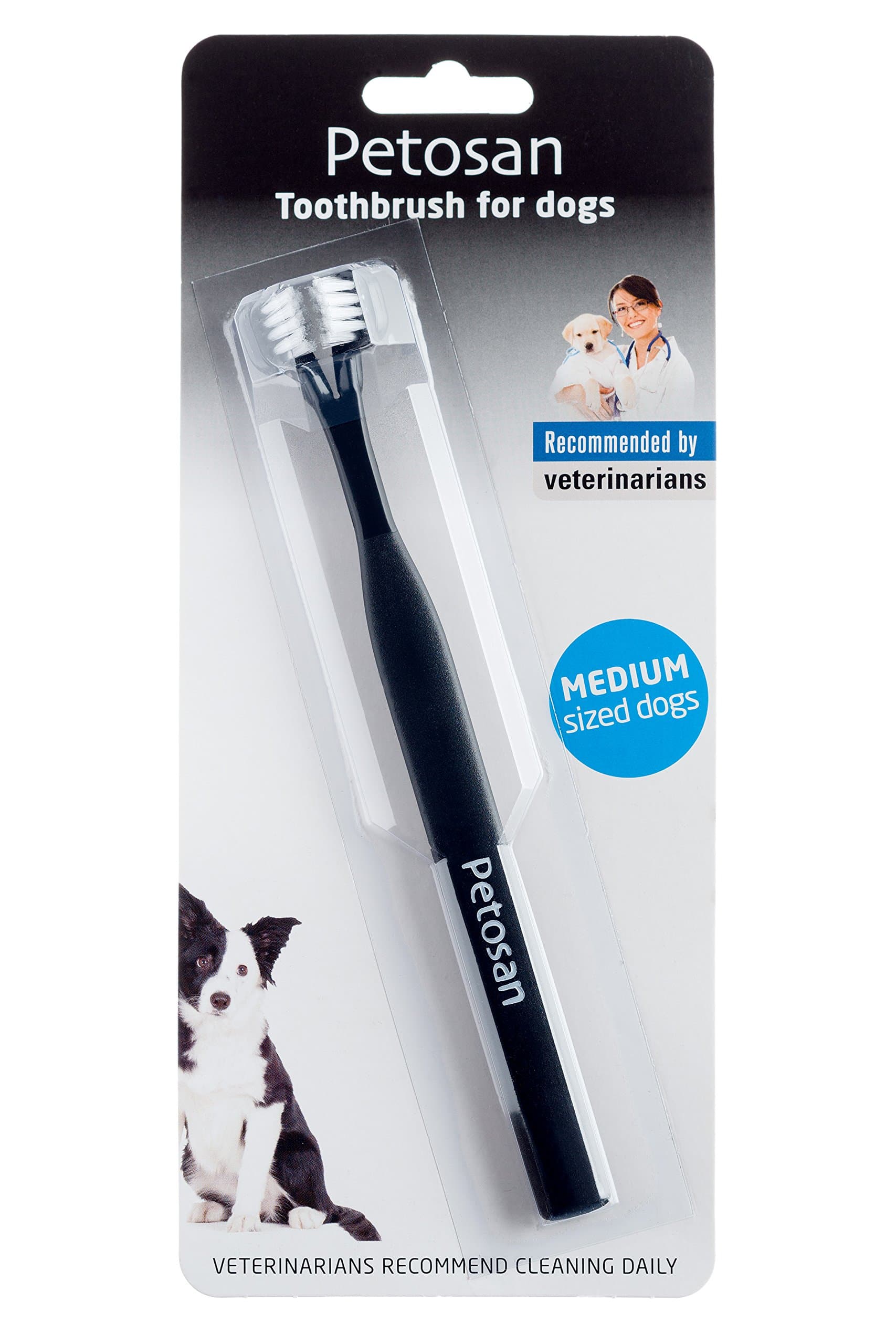 Petosan Double-Headed Toothbrush, Dental Cleaning Accessory for Medium Dogs
