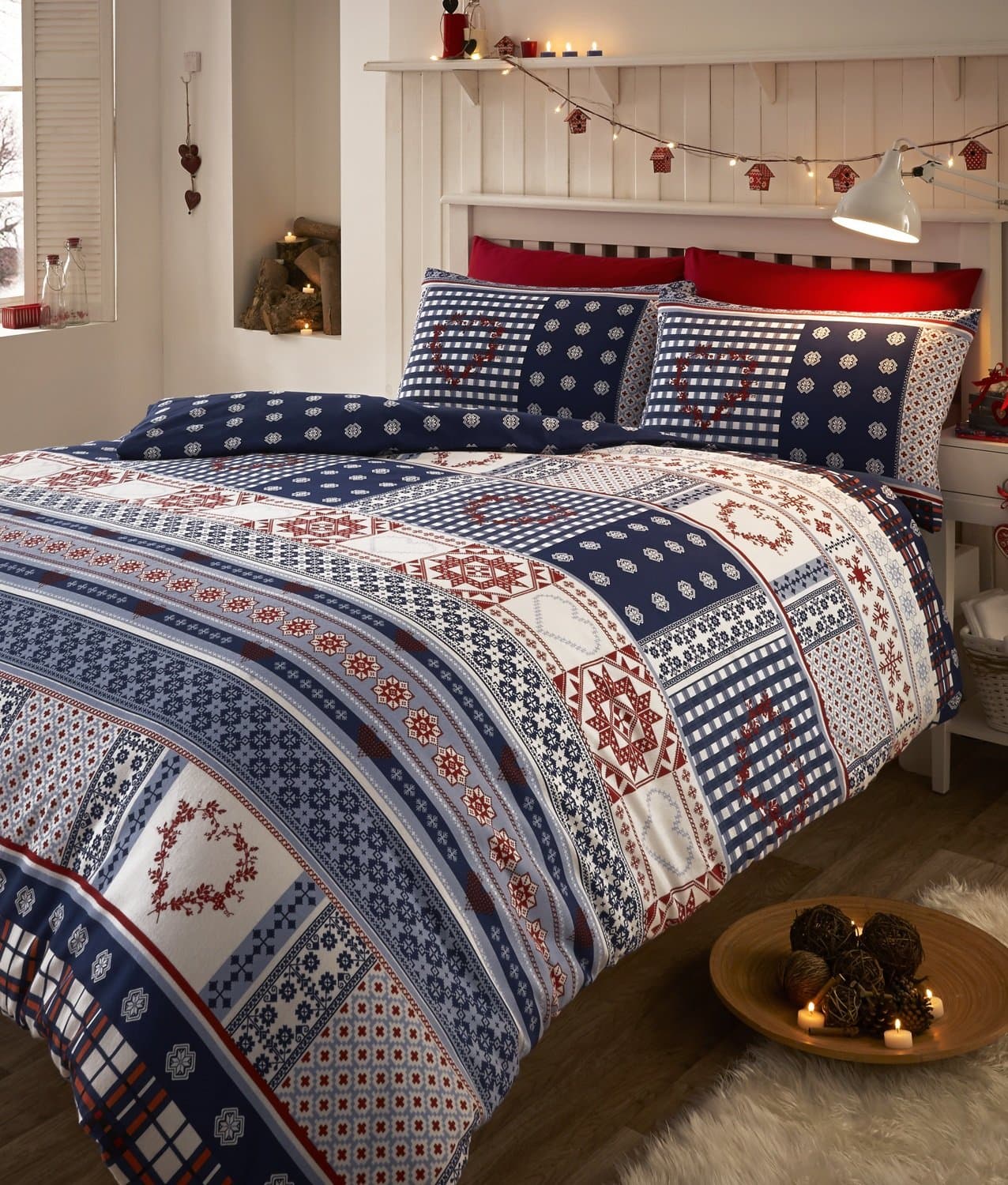 Bedmaker Nordic Multi King Size Flannelette Duvet Cover