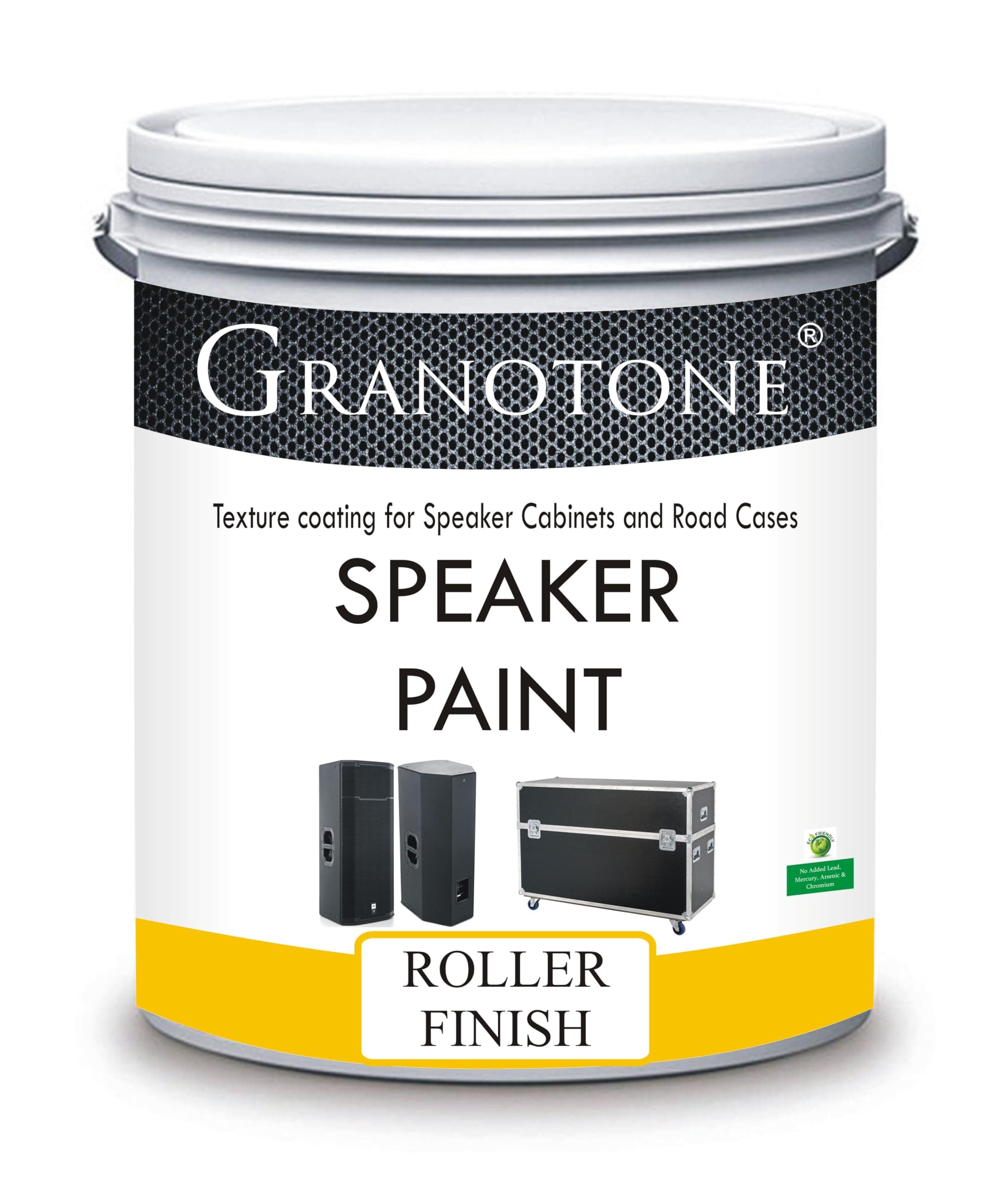 Granotone Speaker Paint Black 1 Quart Texture Coating for Speaker Cabinets, Road Cases, Metal & Furniture, Roller Application, Water-Based