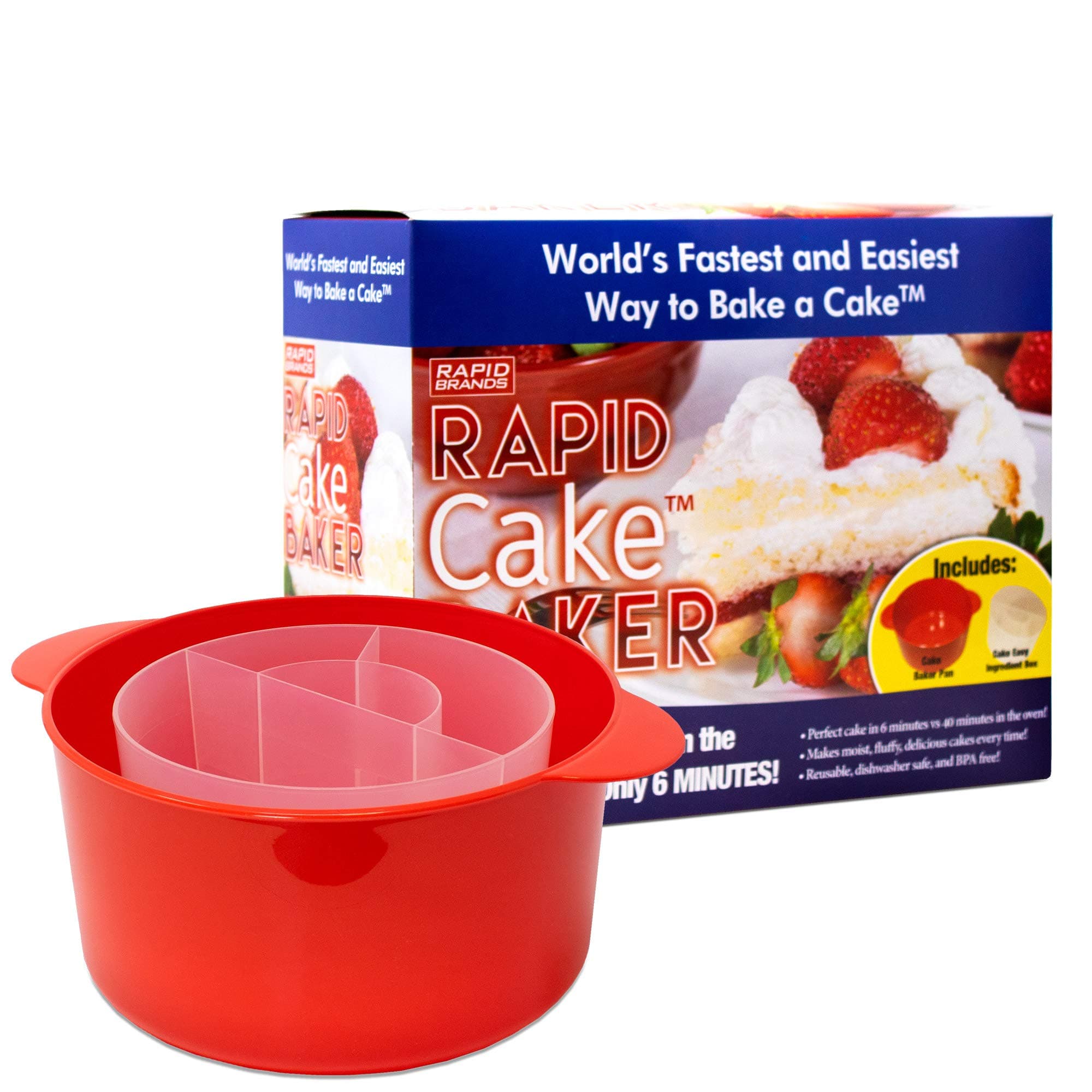 Rapid Cake Maker | Microwave Delicious Cake in 4 Minutes | Dishwasher-Safe, Small Kitchen, or Office |Perfect for Dorm, Microwaveable, & BPA-Free