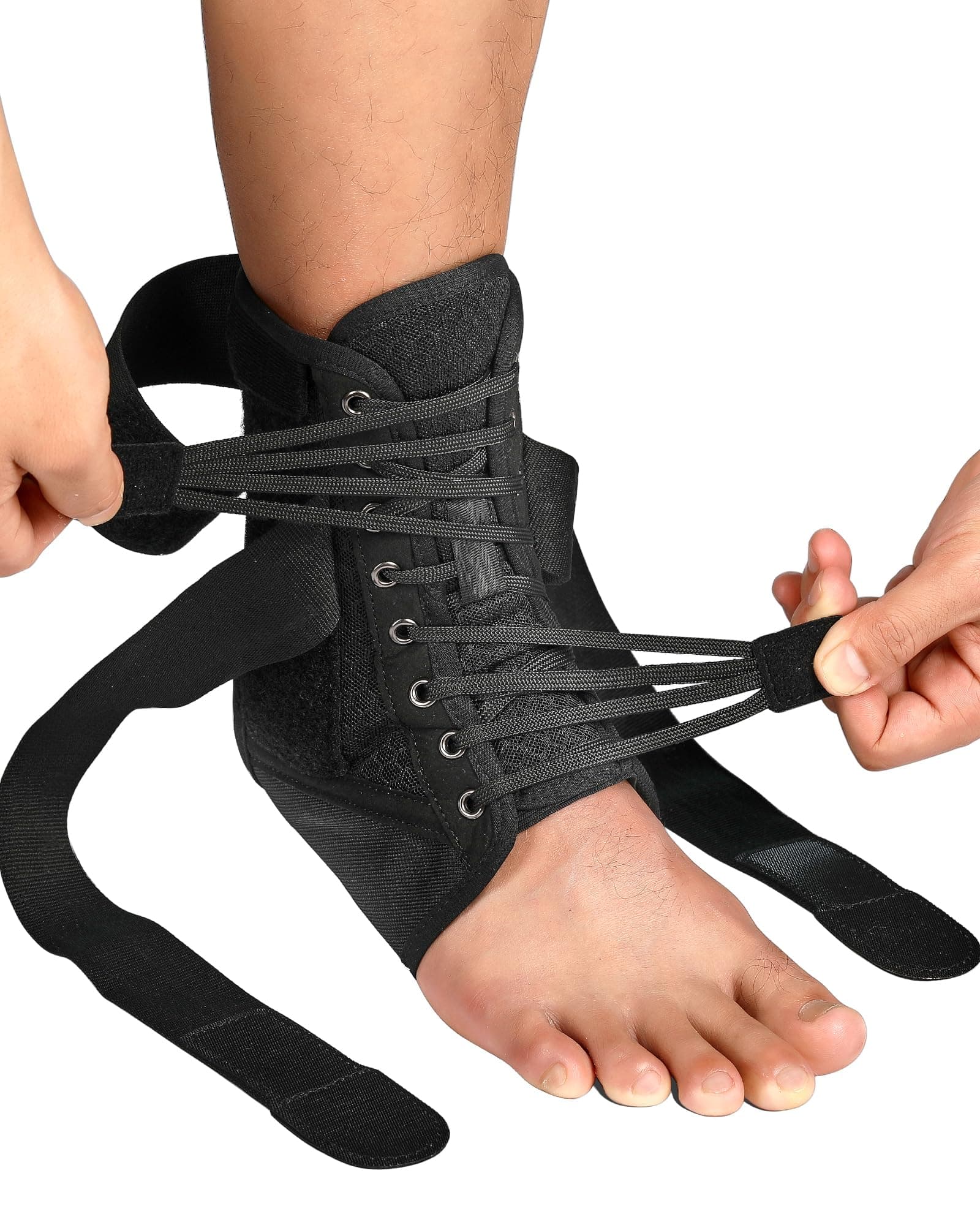 Ankle Support for Sprained Ankle, Ligament damage, Weak Ankle, Ankle Brace for Men and Women with Removable Stabilizers for Injury Prevention and Recovery, Suitable for Wearing in Shoes