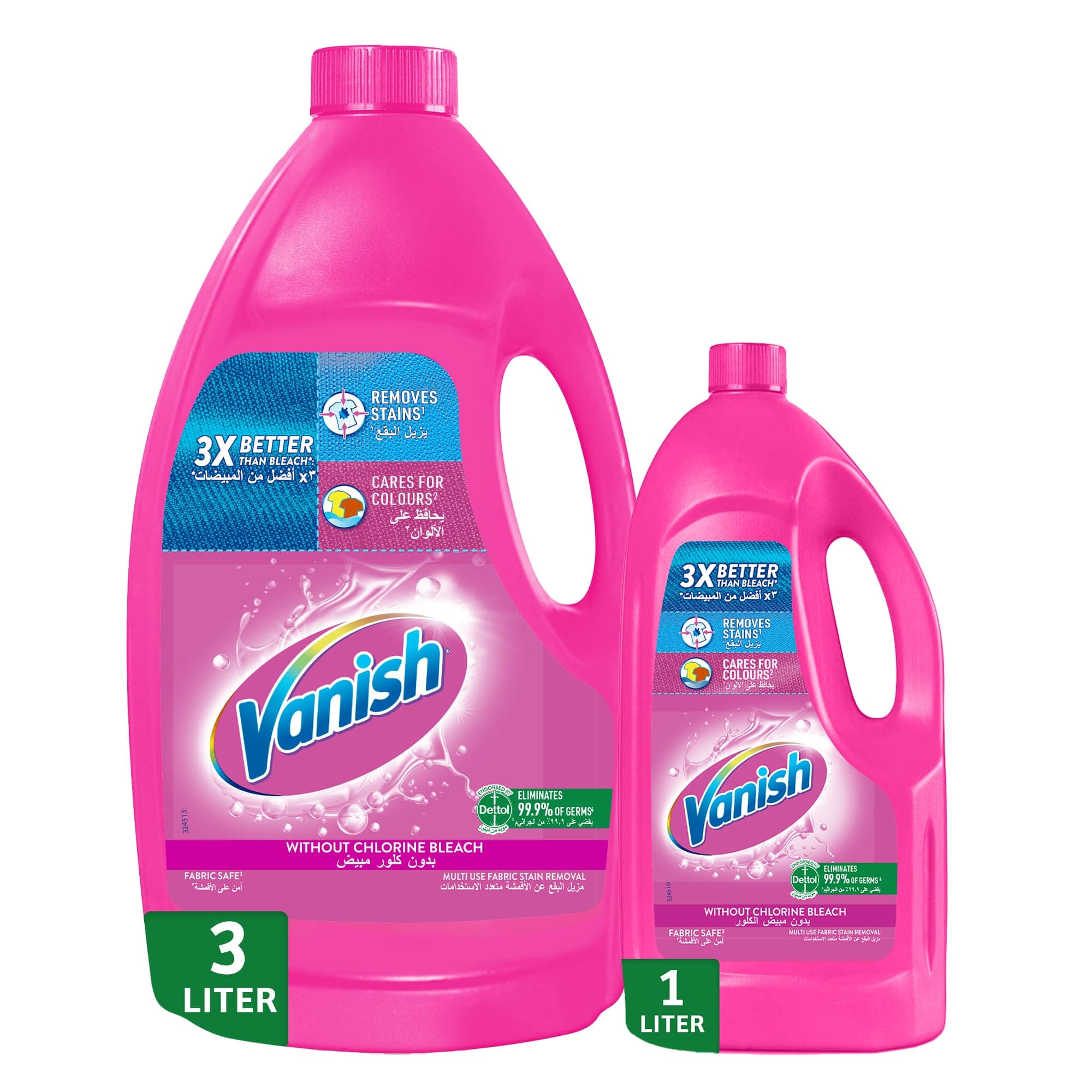 Liquid Stain Remover, Coloured & White Clothes, 3 L + 1 L