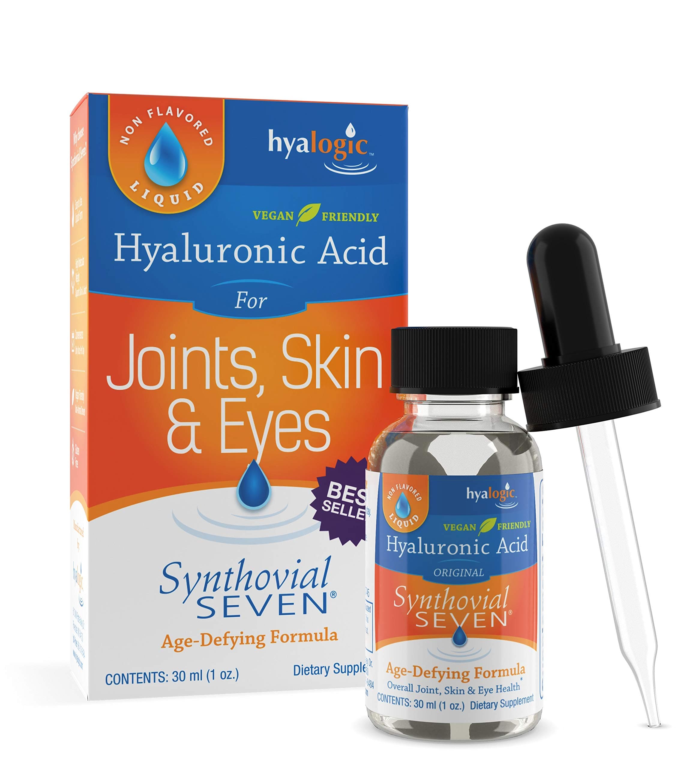Synthovial Seven Hyaluronic Acid Liquid - HA Support - Vegan - 1 oz