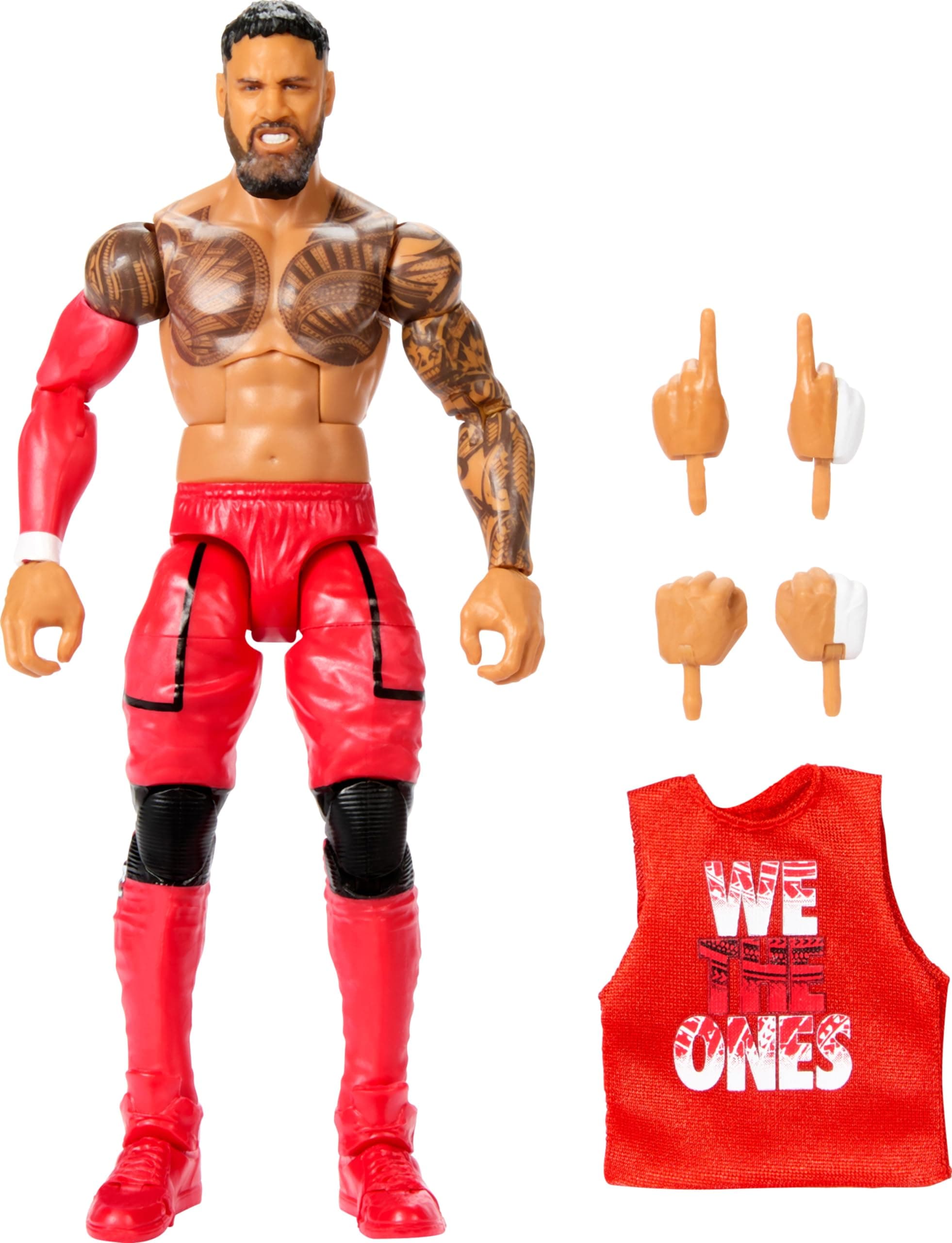 Mattel WWE Elite Action Figure & Accessories, Series #106 Jey USO 6-inch Collectible with 25 Articulation Points & Swappable Hands