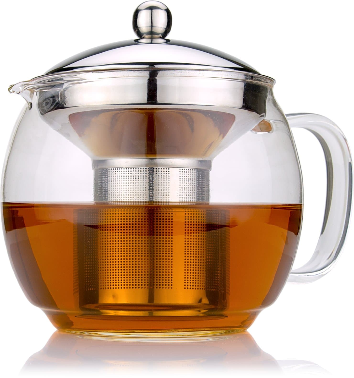 Glass Teapot with Infuser for Blooming and Loose Leaf Tea Pot by Cozyna | Holds 3-4 Cups | Includes Recipe Book
