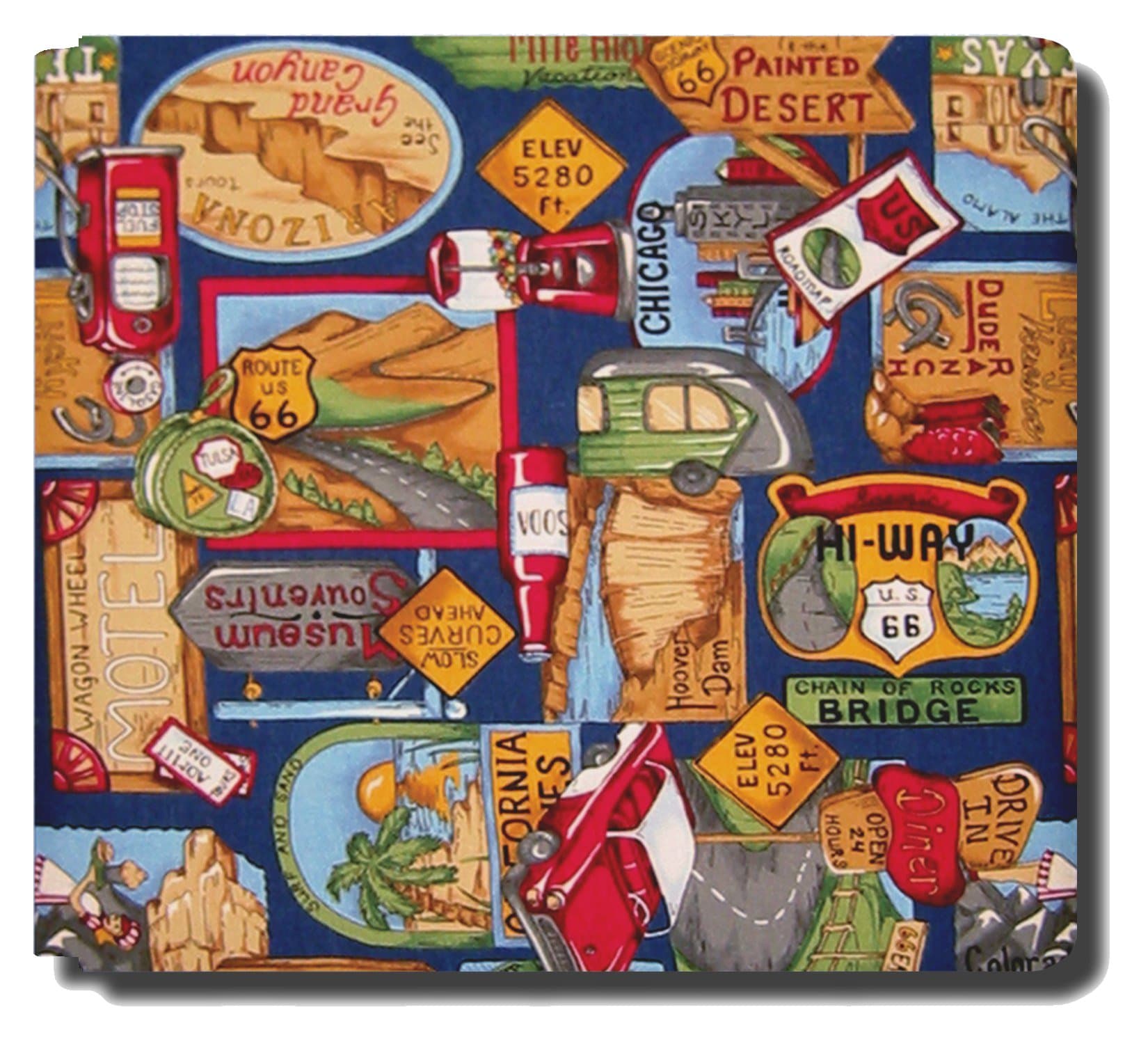 Collected Memories World Travel Fabric Covered 8-Inch by 8-Inch Premium Post-Bound Scrapbook Album