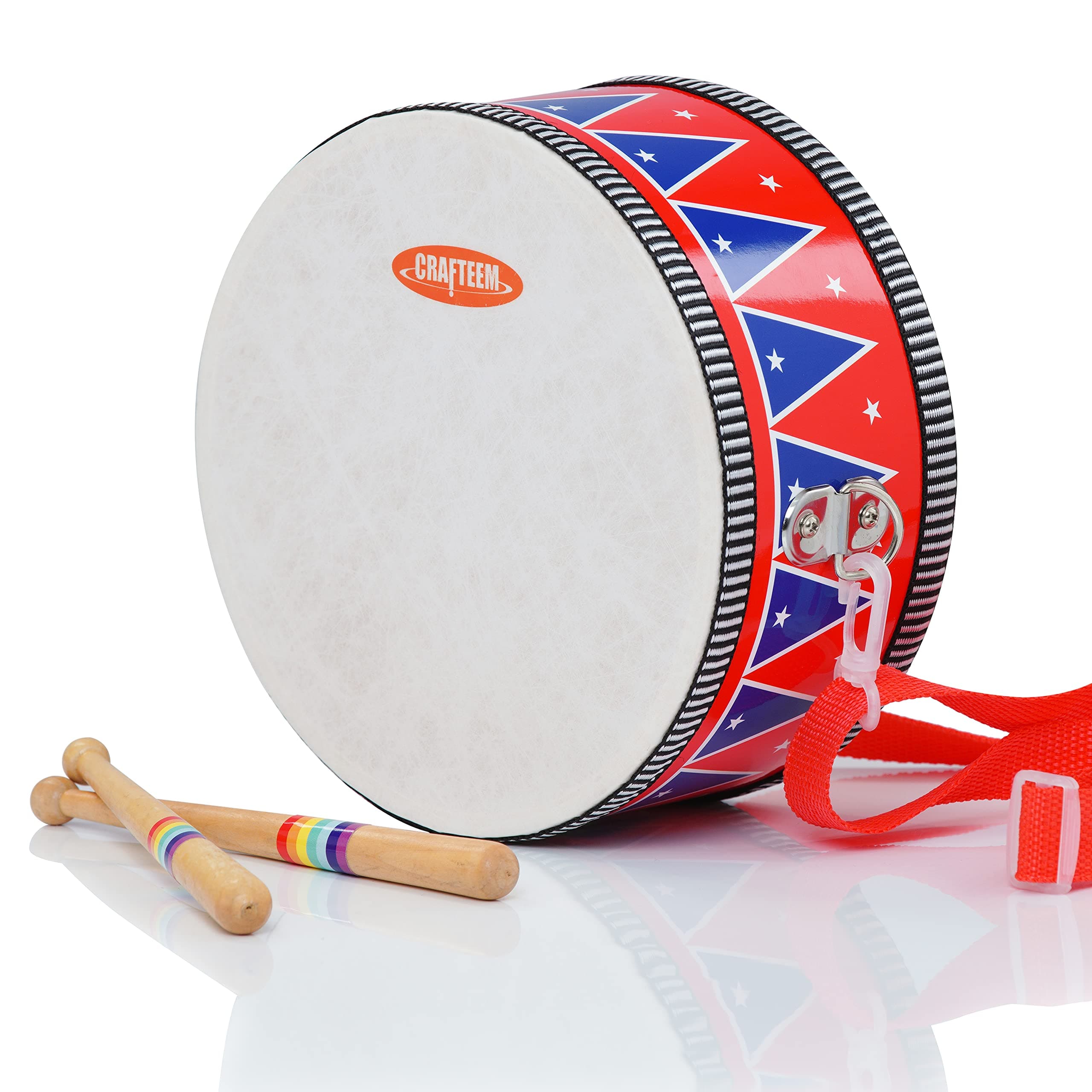 Kids Set for Toddlers - Baby Musical Toy w/Wrist Bells, Drum Sticks & Fun Drum Instrument for Boys & Girls - Educational Christmas Birthday Gift.