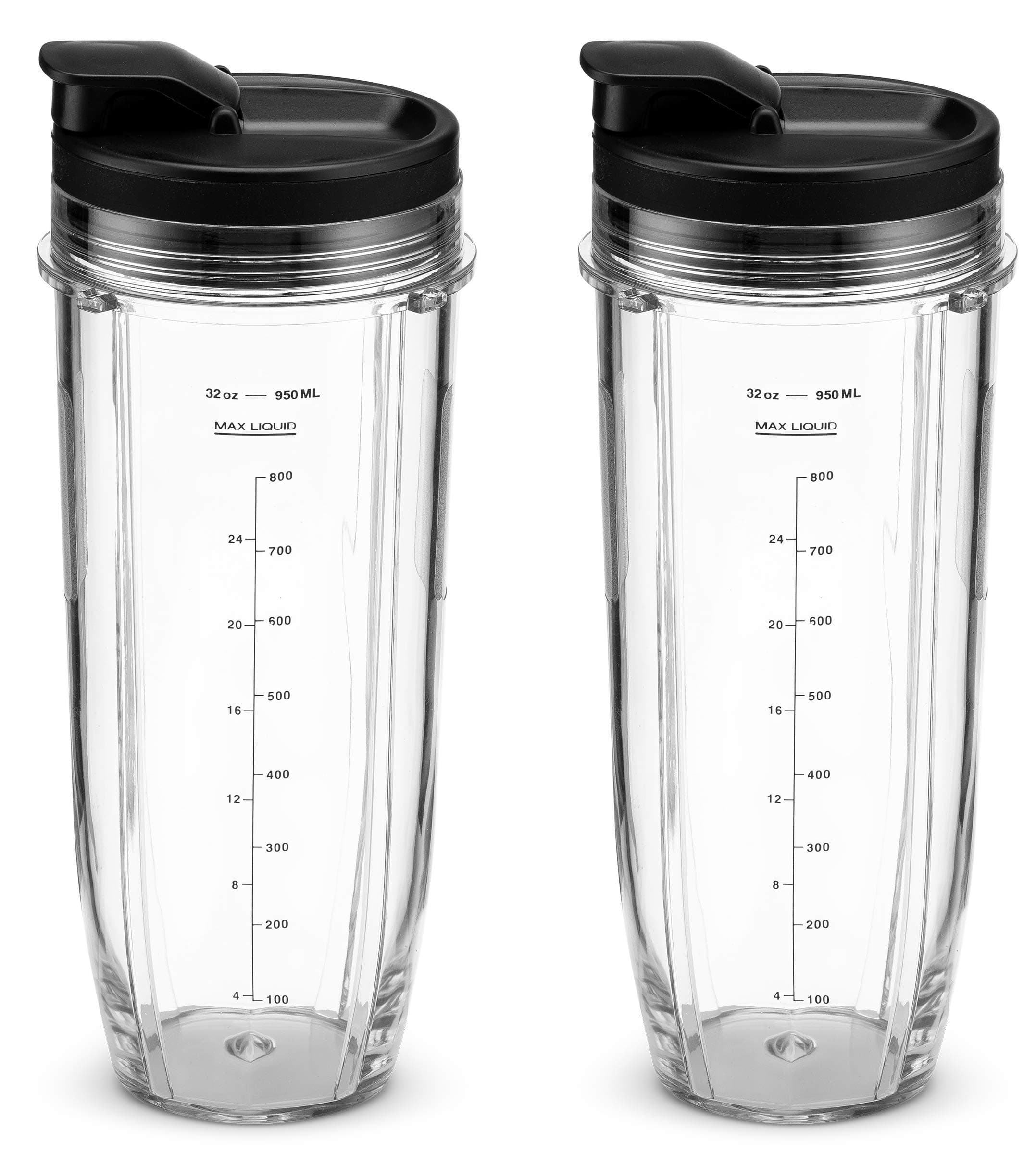 NutriGearNutri Ninja 32 oz Tritan Cups with Sip & Seal Lids. Compatible with BL480, BL490, BL640, BL680 Auto IQ Series Blenders (Pack of 2)