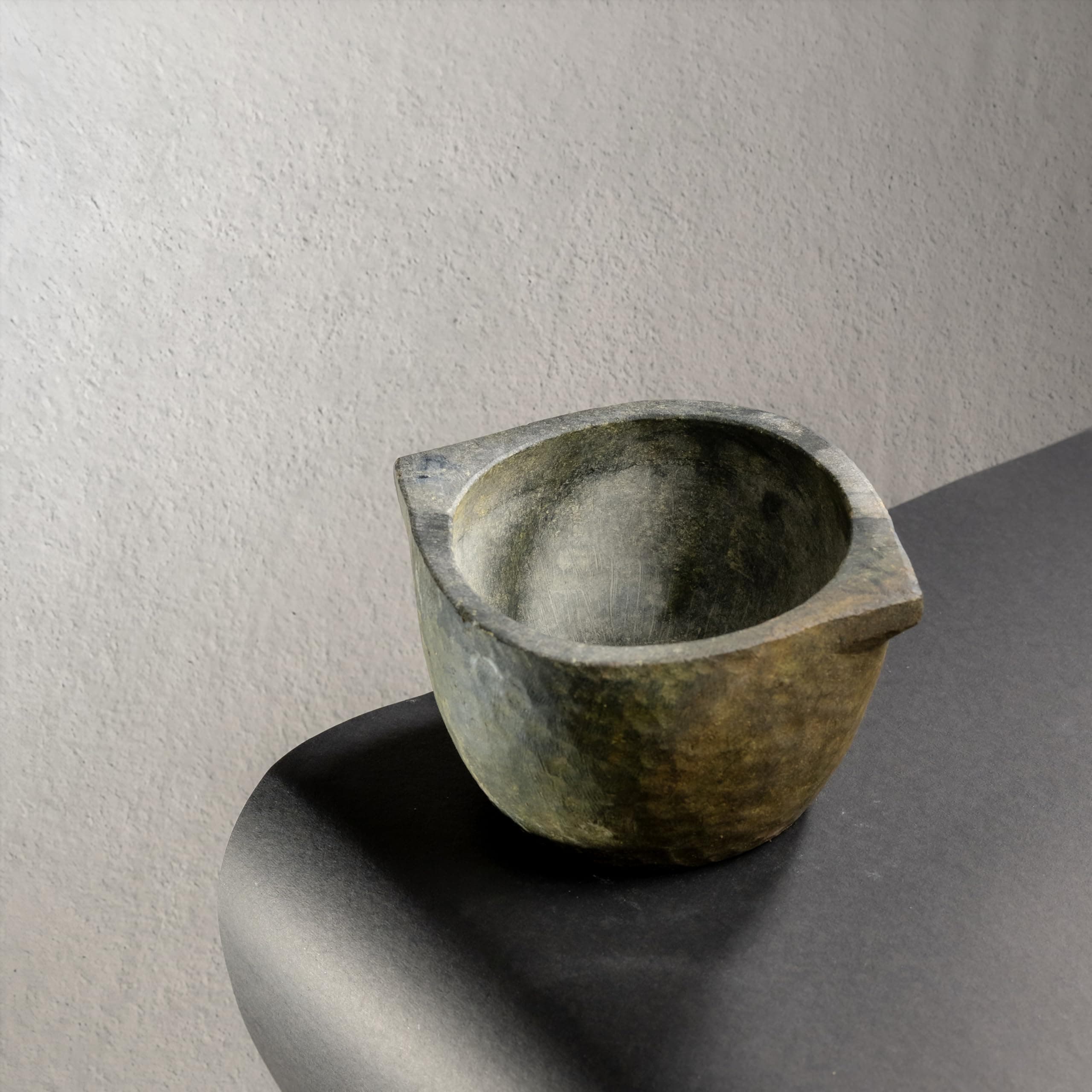 Traditional Wisdom In Practice Handmade Natural Soapstone Kalchatti Treated Cookware-Small|Gas Stove Compatible|Deep Cooking Pot|Capacity - 1-1.3 Litre|1.3-1.8 Kg - Stoneware,Non-Stick,Grey