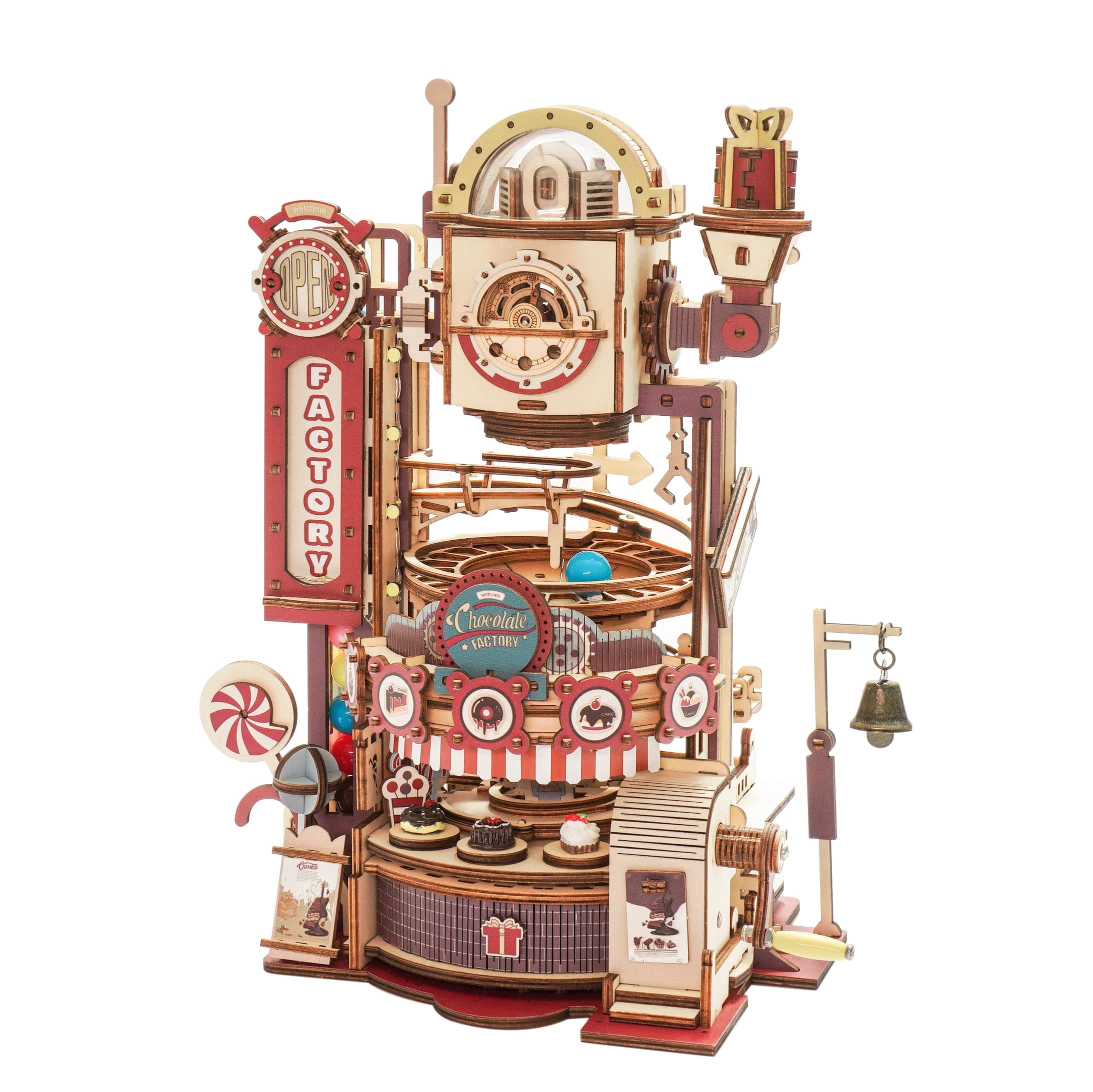 ROKR Model Kits for Adults to Build 3D Wooden Puzzle Model Kits Marble Run, Marble Factory
