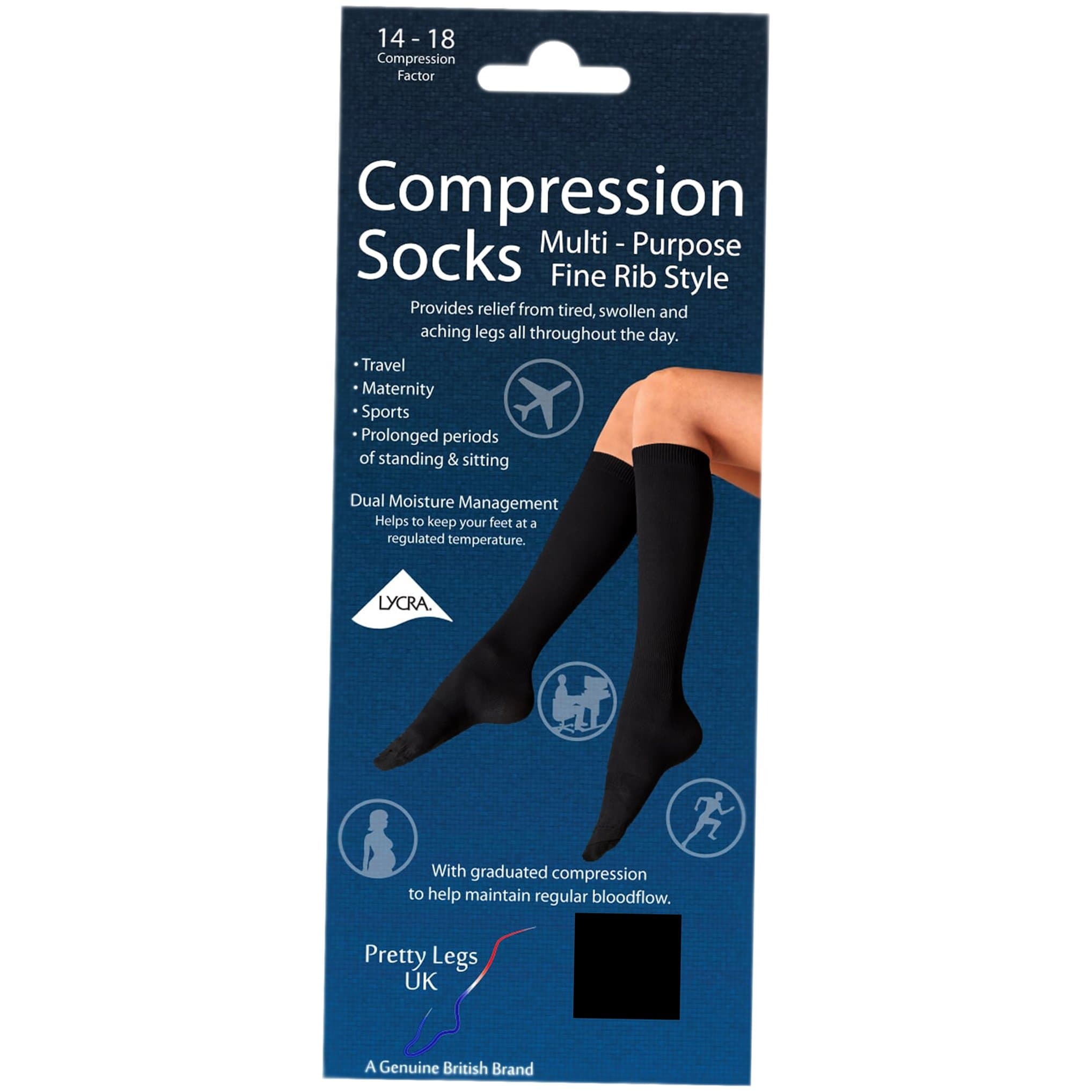 Women's Pretty Legs Ribbed Travel & Recovery Compression Socks