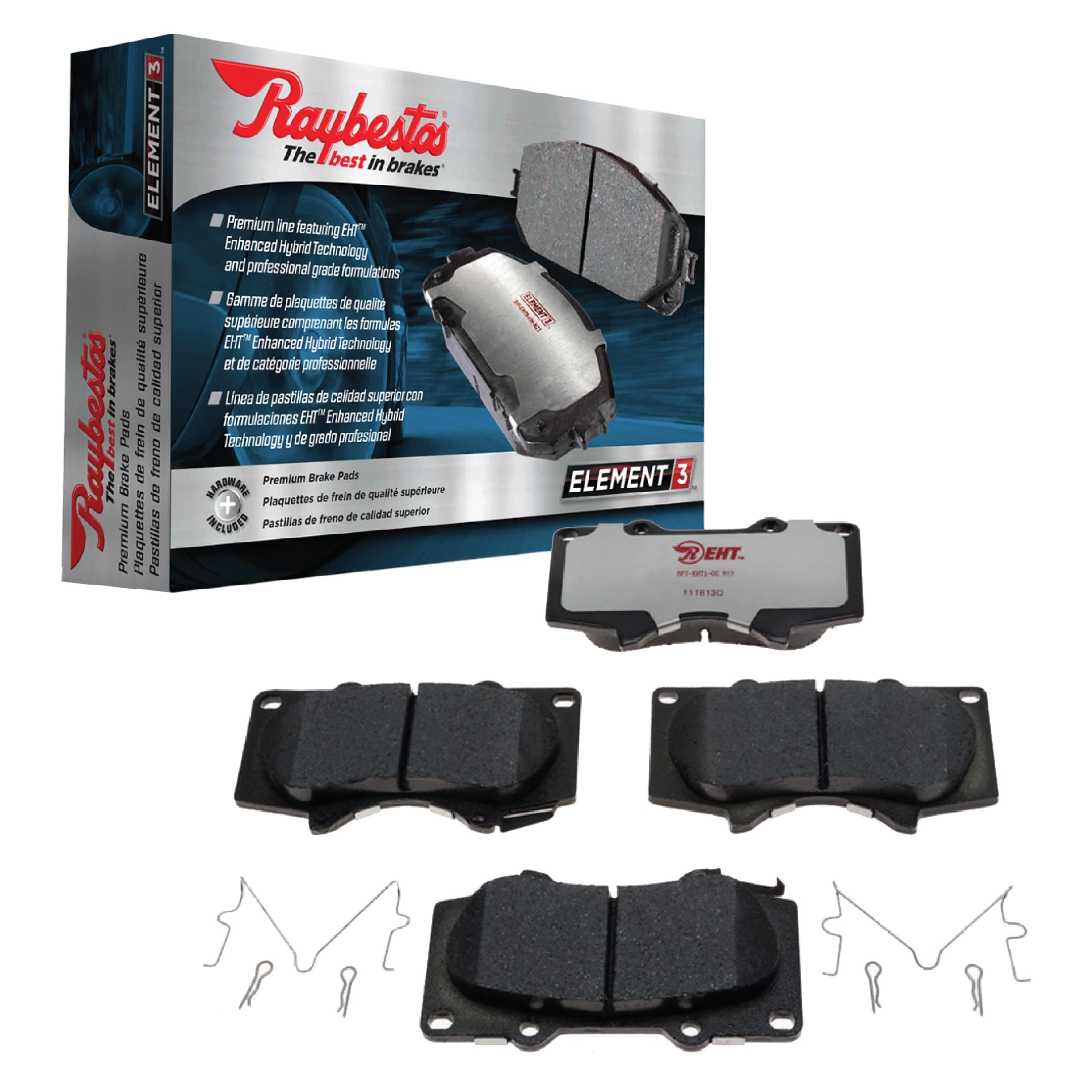 Raybestos Element3 Automotive Replacement Front Brake Pad Set for Select 2011-2015 Hyundai Sonata, 2011-2016 Kia Optima (EHT1444H)