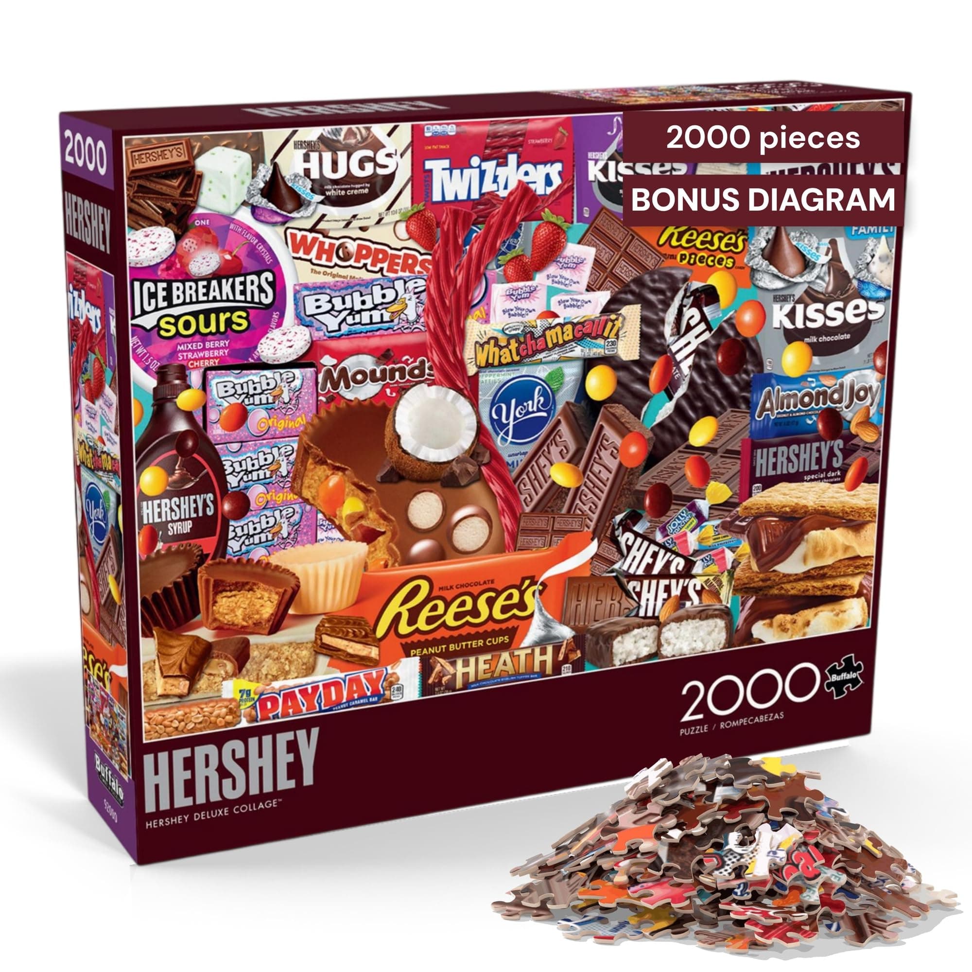 Puzzles for Adults 2000 Pieces – Buffalo Games Deluxe Collage Hershey's Jigsaw Puzzle, Challenging 2000 Piece Puzzle for Adults, Premium Quality with Poster