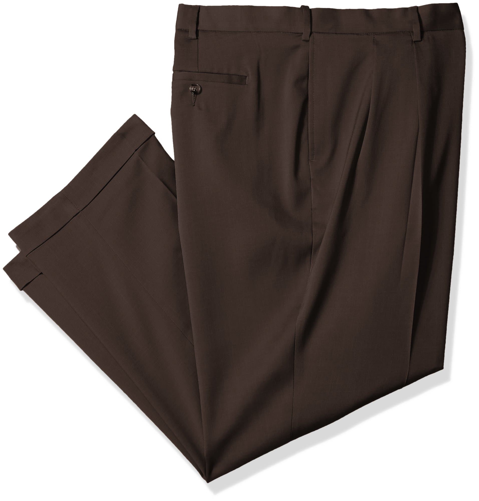 SavaneMen's Big & Tall Pleated Stretch Crosshatch Dress Pant