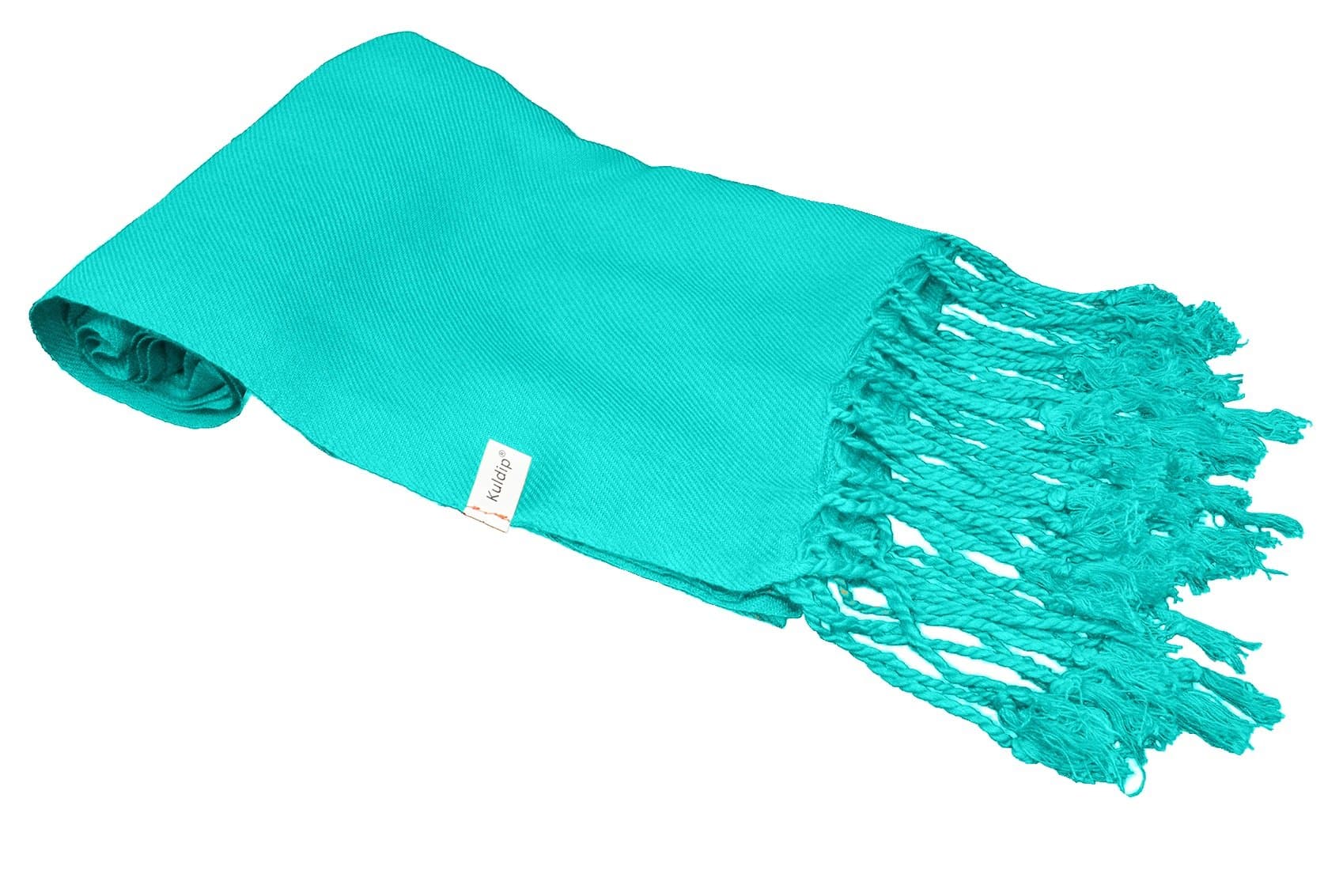 Kuldip Pashmina Scarf Shawl Wrap Throw Aqua Green