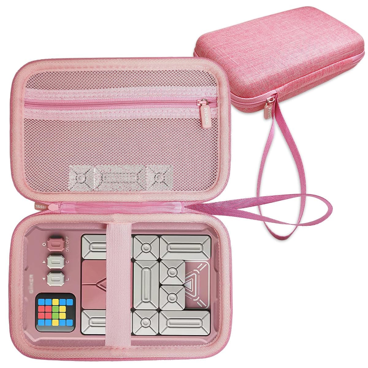 Hard Carrying Case for GiiKER Super Slide Brain Games, Protective Storage Holder for GiiKER Brain Teaser Puzzles Interactive Handheld Game Console Accessories (Case Only) (Pink)