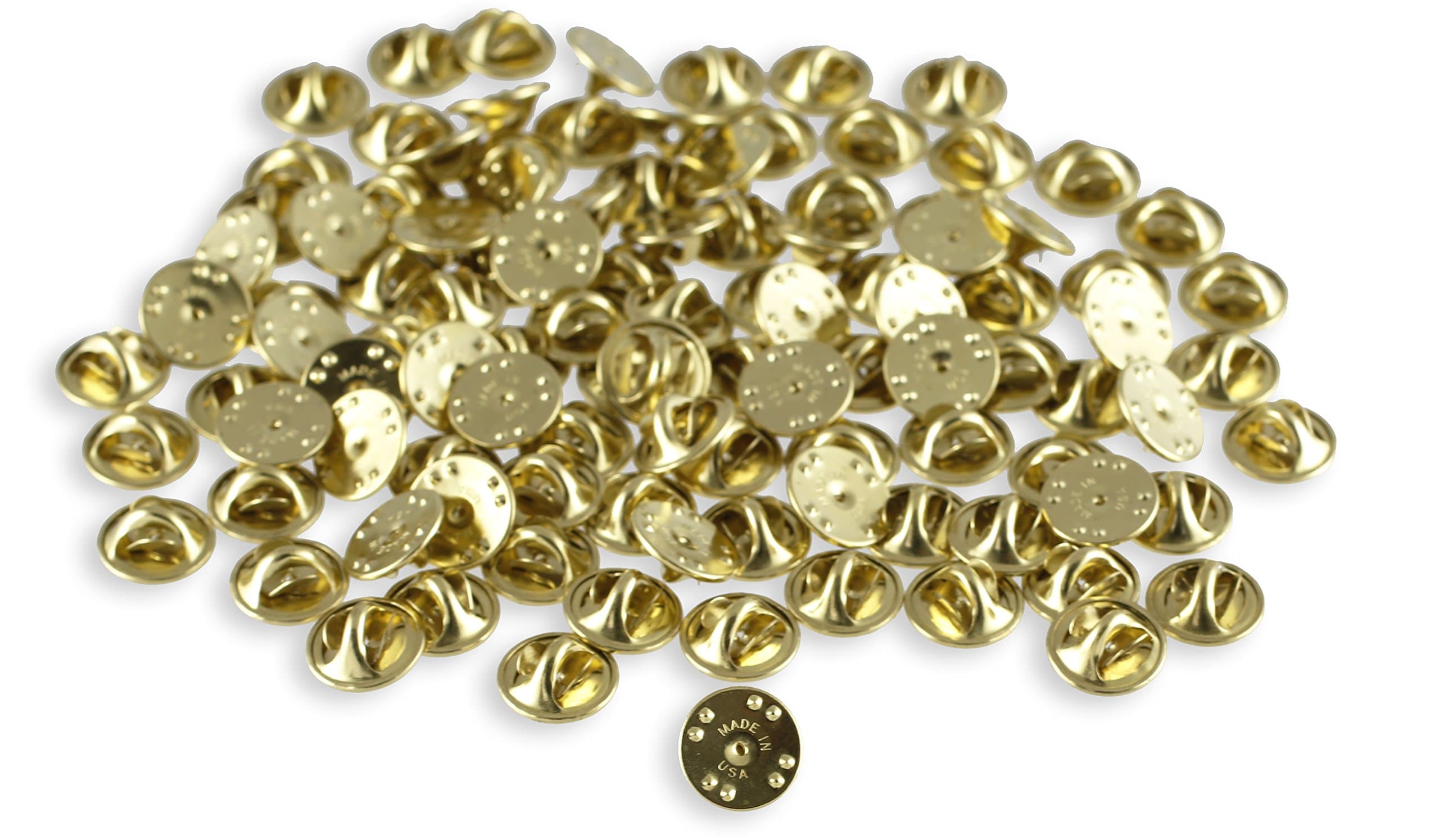 Pin Backs for Lapels- Premium Butterfly Clutch- PVC Clutch- Pin Keepers- USA Made (Gold Butterfly 25 Pieces)