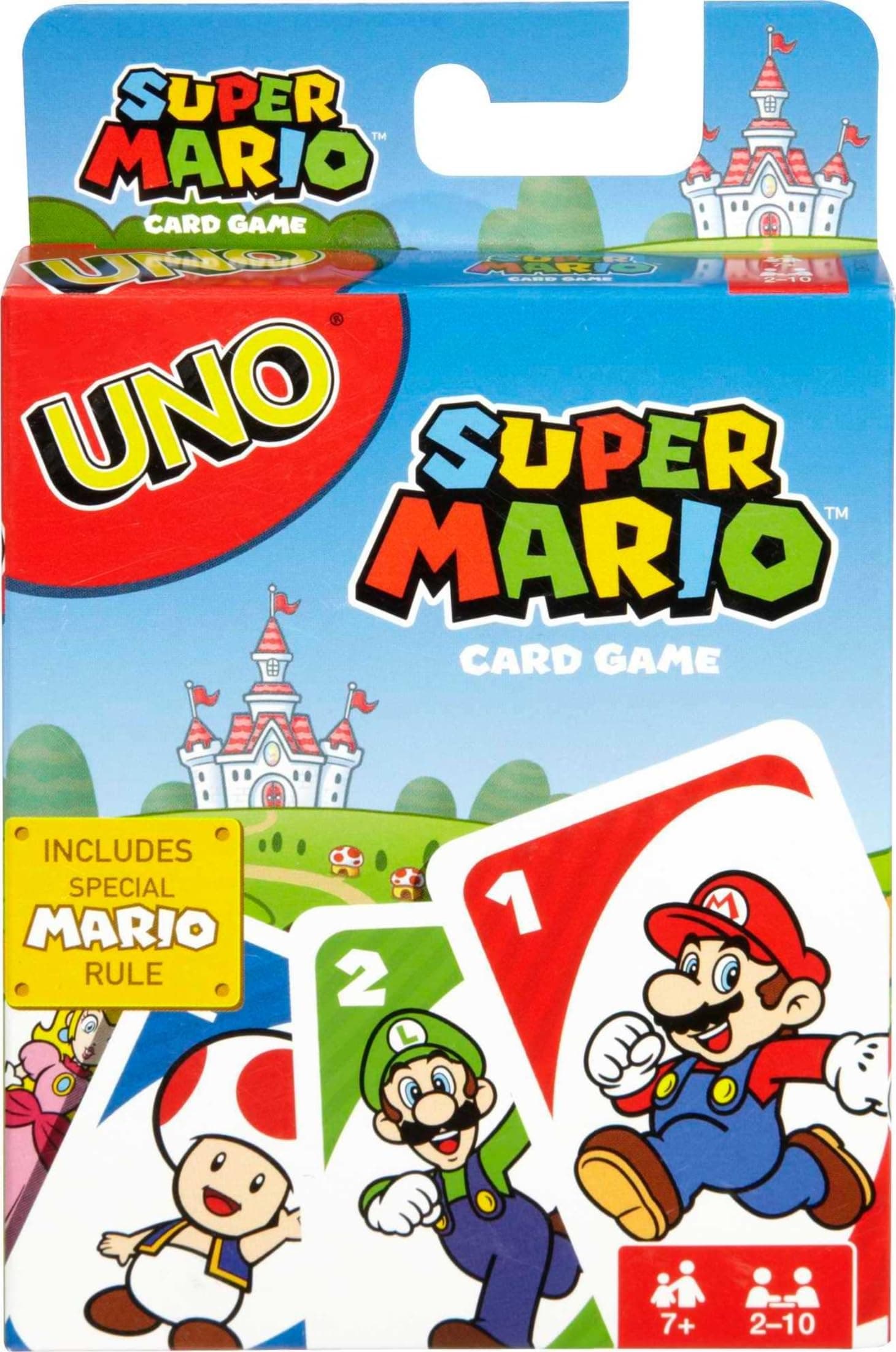 Mattel Games UNO Super Mario Card Game Animated Character Themed Collector Deck 112 Cards with Character Images, for Kids Ages 7 Years Old & Up,multicolor