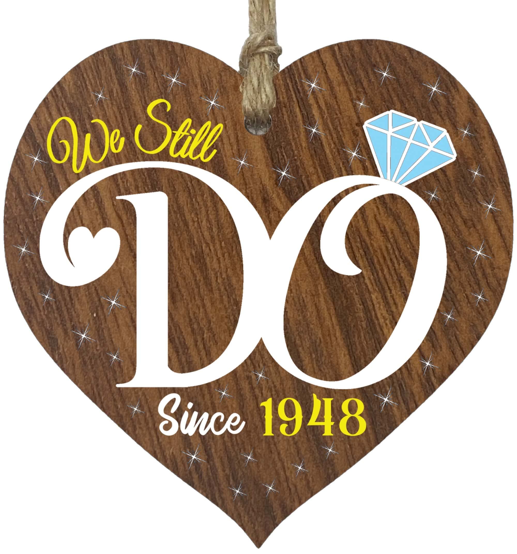21st Wedding Anniversary Wooden Heart Plaque - We Still Do Since 2002 - Dark Wood Christmas Sign Keepsake, 21st Anniversary Wife Husband Boyfriend Girlfriend, Plaque Quotes Gifts from the Kids