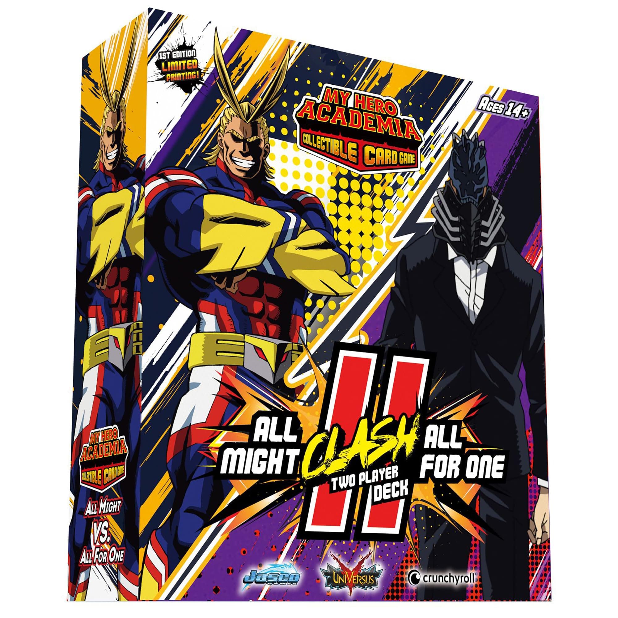 My Hero Academia Collectible Card Game All Might Vs. All for One Two Player Clash Decks | Trading Card Game for Adults and Teens | Ages 14+ | 2 Players | Avg. Playtime 45+ Mins | Made Games