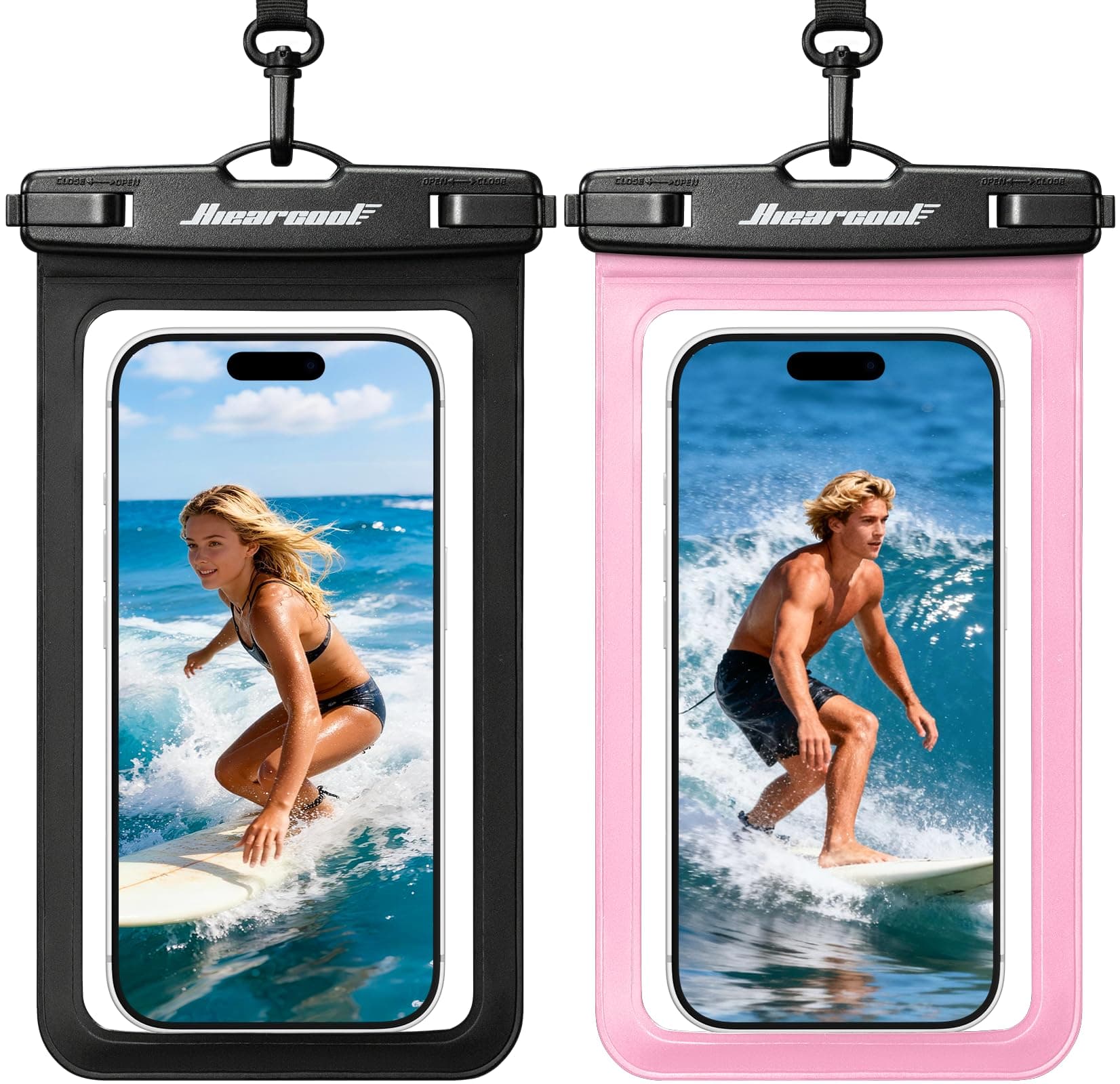 Universal Waterproof Case, Waterproof Phone Pouch Compatible for iPhone 17 16 15 14 13 Pro Max XS Plus Samsung Galaxy S22 Cellphone Up to 8.9", IPX8 Cellphone Beach Bag for Travel - 2 Pack