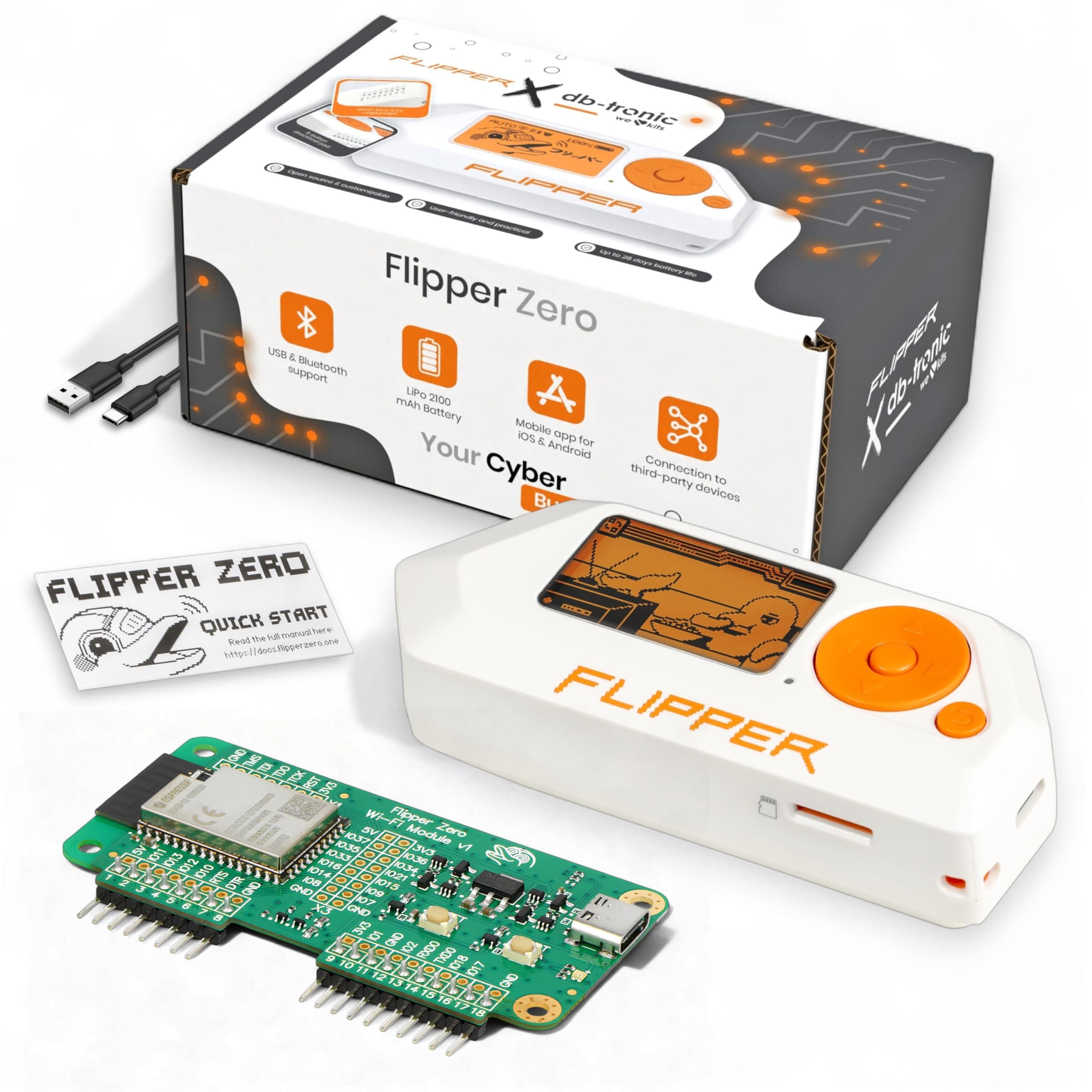 Flipper Zero - Electronic All-in-One Tool: RFID, NFC, Radio Control & Infrared
