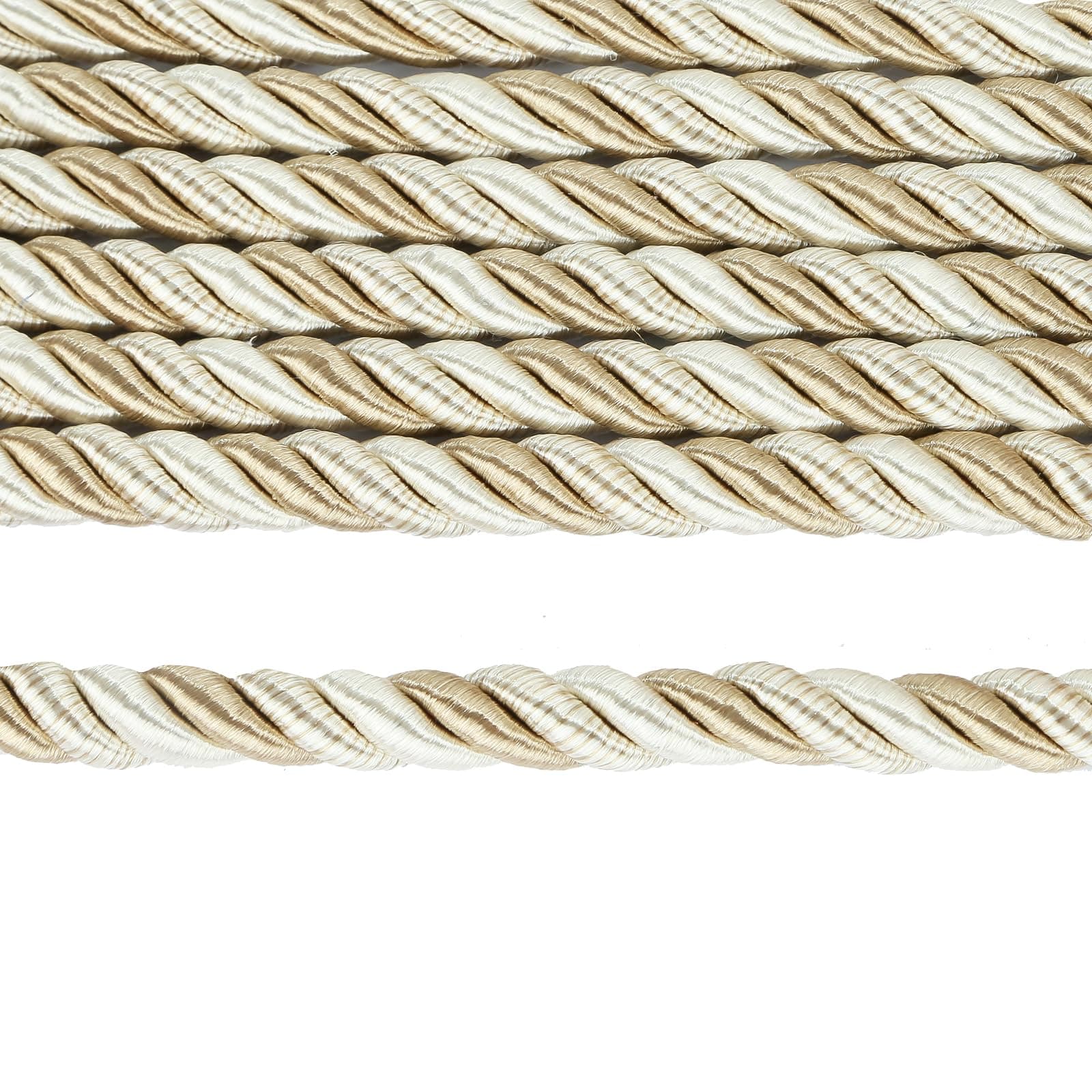 Fenghuangwu 10 Yards / 1cm Twisted Rope Cord Trim Nylon Rope Thread String for DIY,Home Decor,Sofa Furniture Decoration-Mix Beige