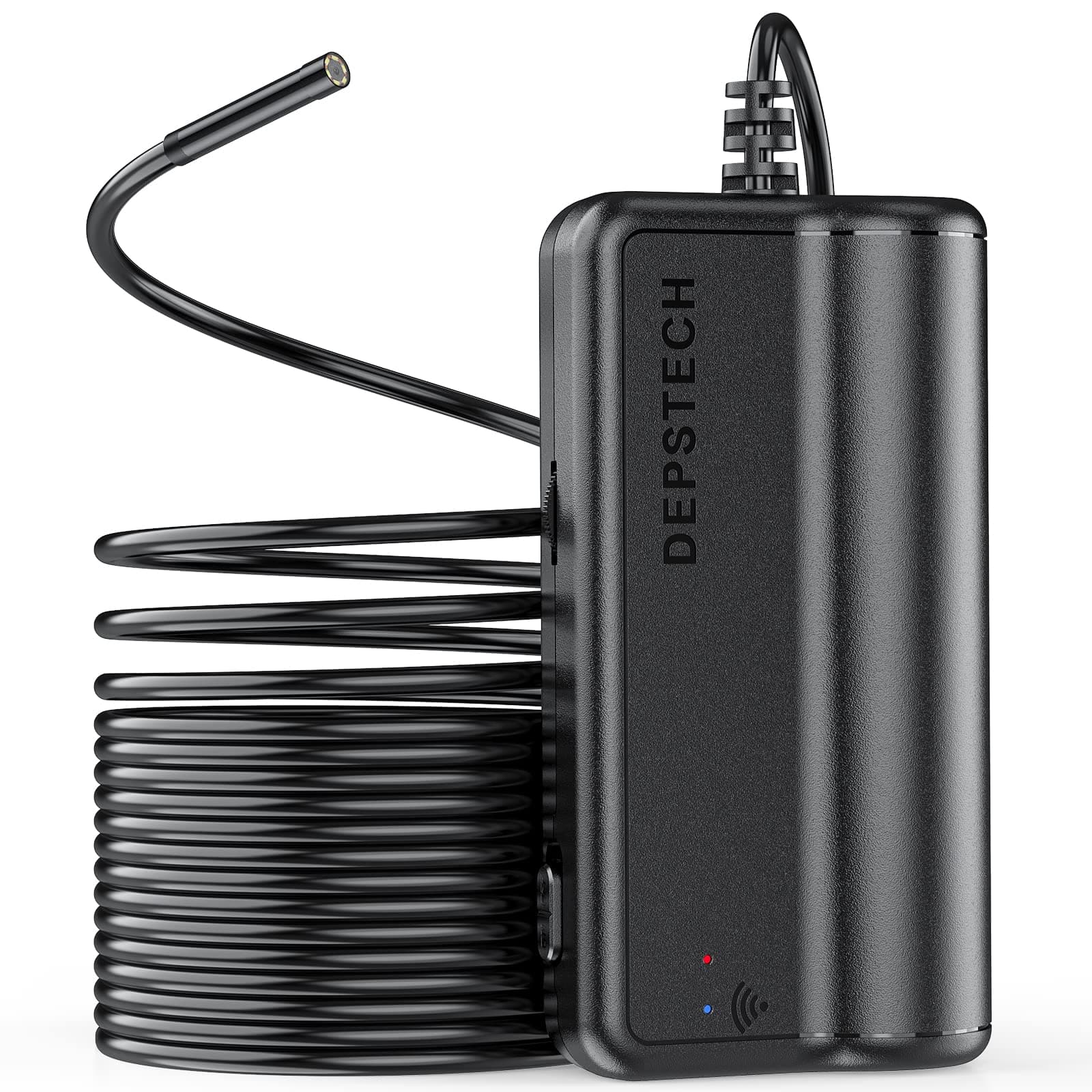 DEPSTECH Wireless Endoscope Camera, 5.5mm WiFi Borescope with 2200 mAh Battery, 1080P HD Semi-Rigid Snake Camera for iPhone, Android, Tablet, Sewer Drain Pipeline Inspection Camera(16.5FT)