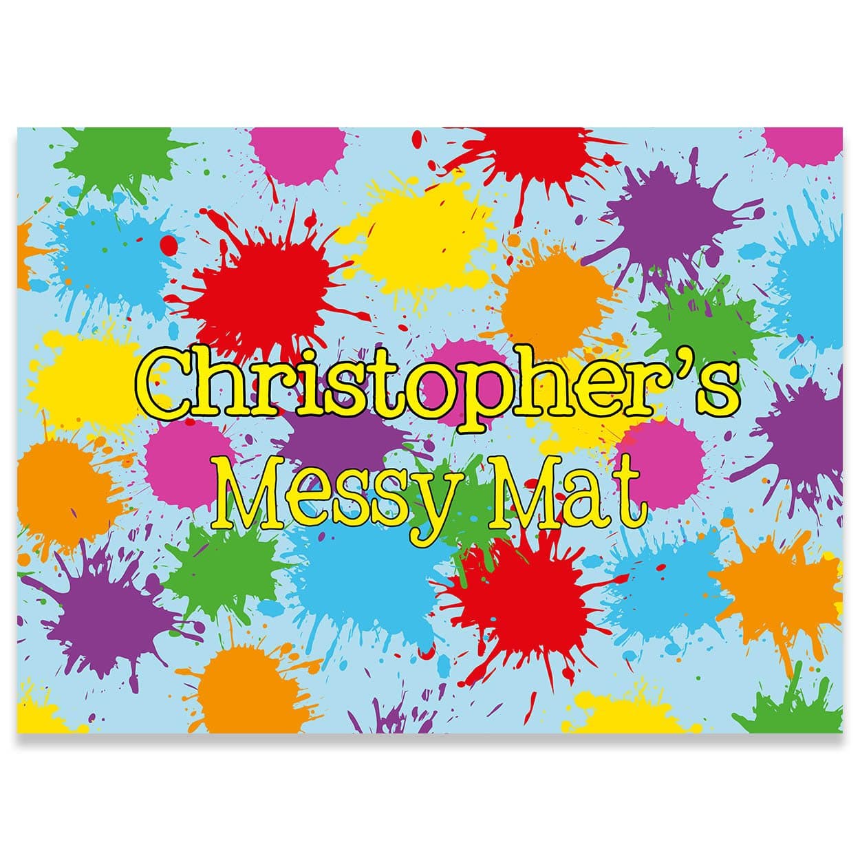 Playdoh Mat Kids personalised Messy Mat Paint sheet Playdough mat Arts and crafts splash mat - Messy Colours