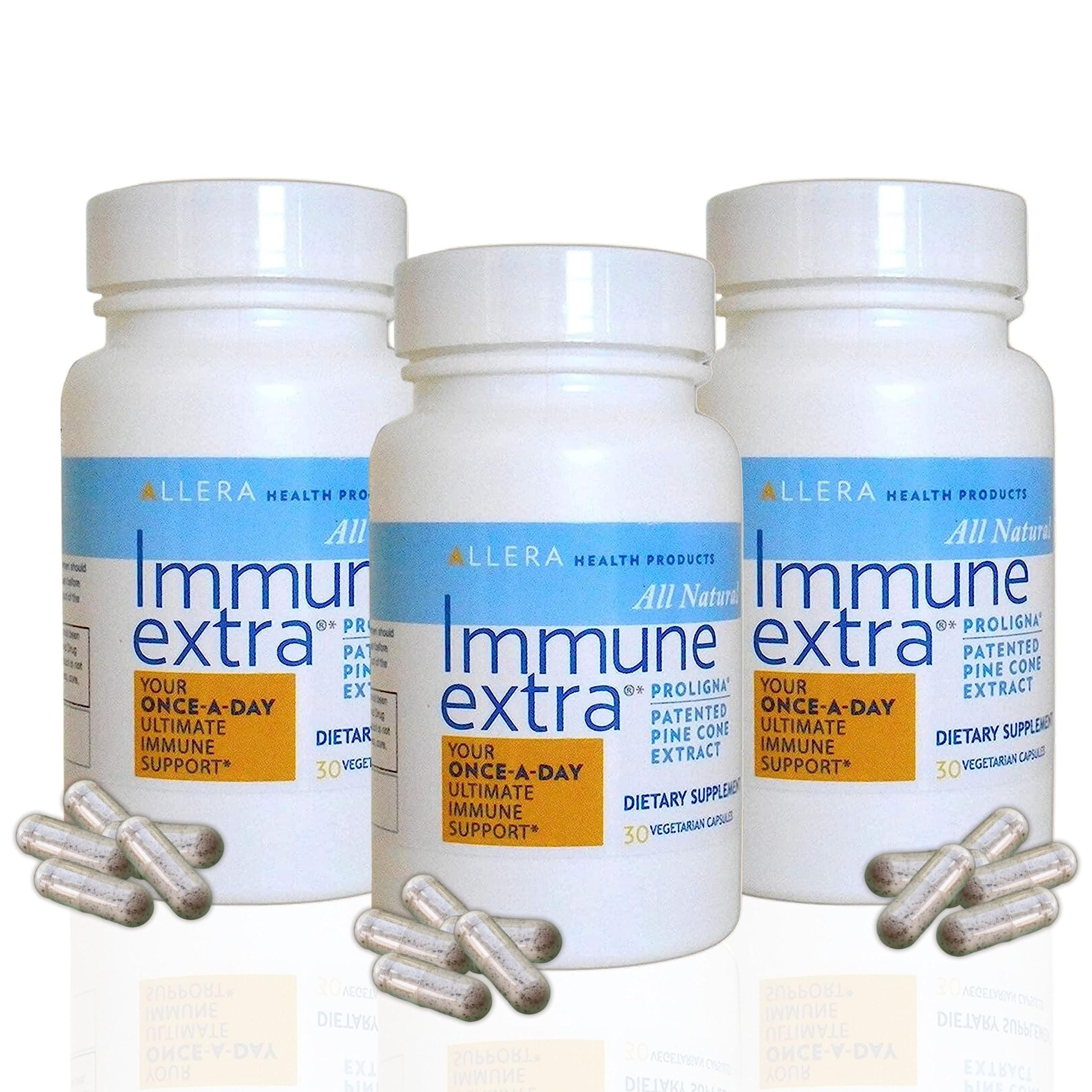 Allera Health Pine Cone Extract Capsules - Vegan ProLigna Plant Based Diet Products - Immune Support Supplement - Organic Scotch Pine Cone Extract Harvested from Wild Crafted Trees - 30 Caps, 3-Pack