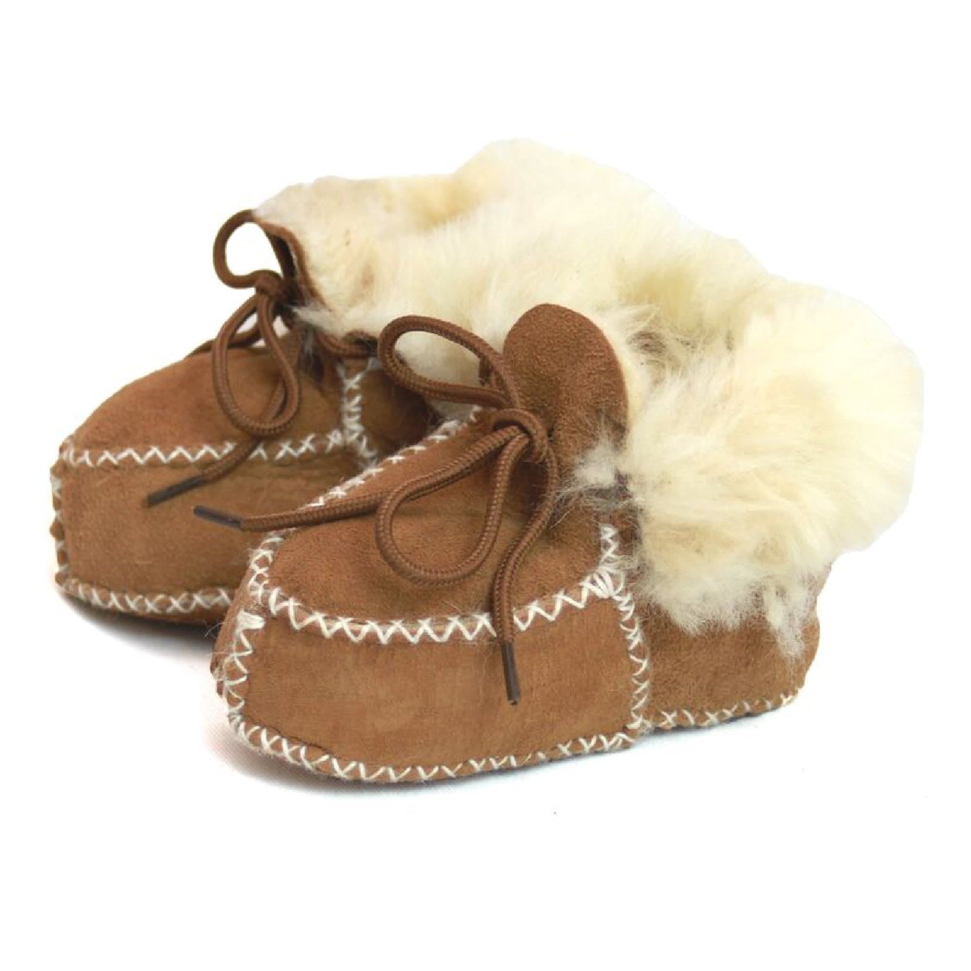 Eastern Counties Leather Baby Sheepskin Lace Tie Booties