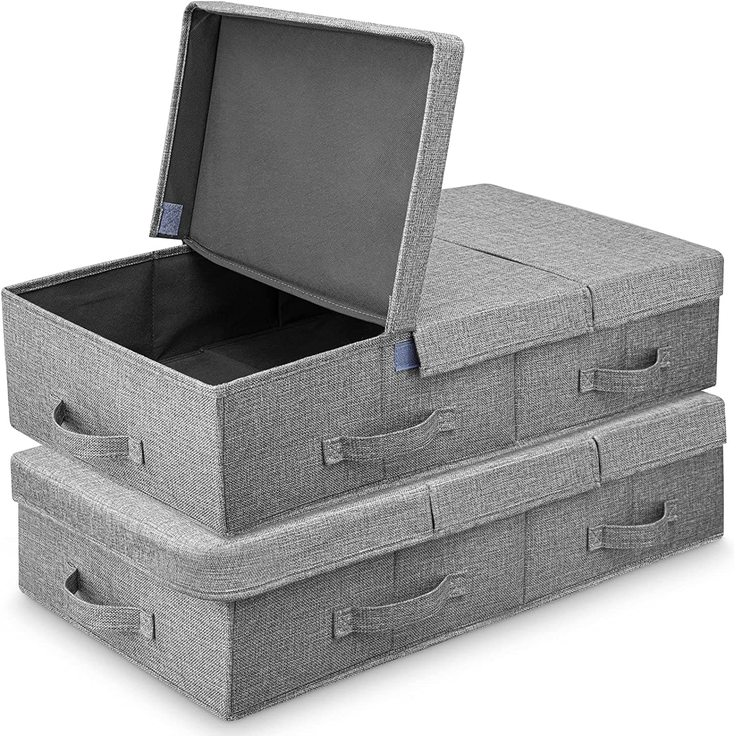 Anyoneer Closet Organizer and Clothes Storage Bags, Sturdy Handles, Stainless Steel Zipper, 3 Layer Fabric, Extra Large Capacity for Comforters, Blankets and Clothing, 4 Pack, 24 Gallon, Grey