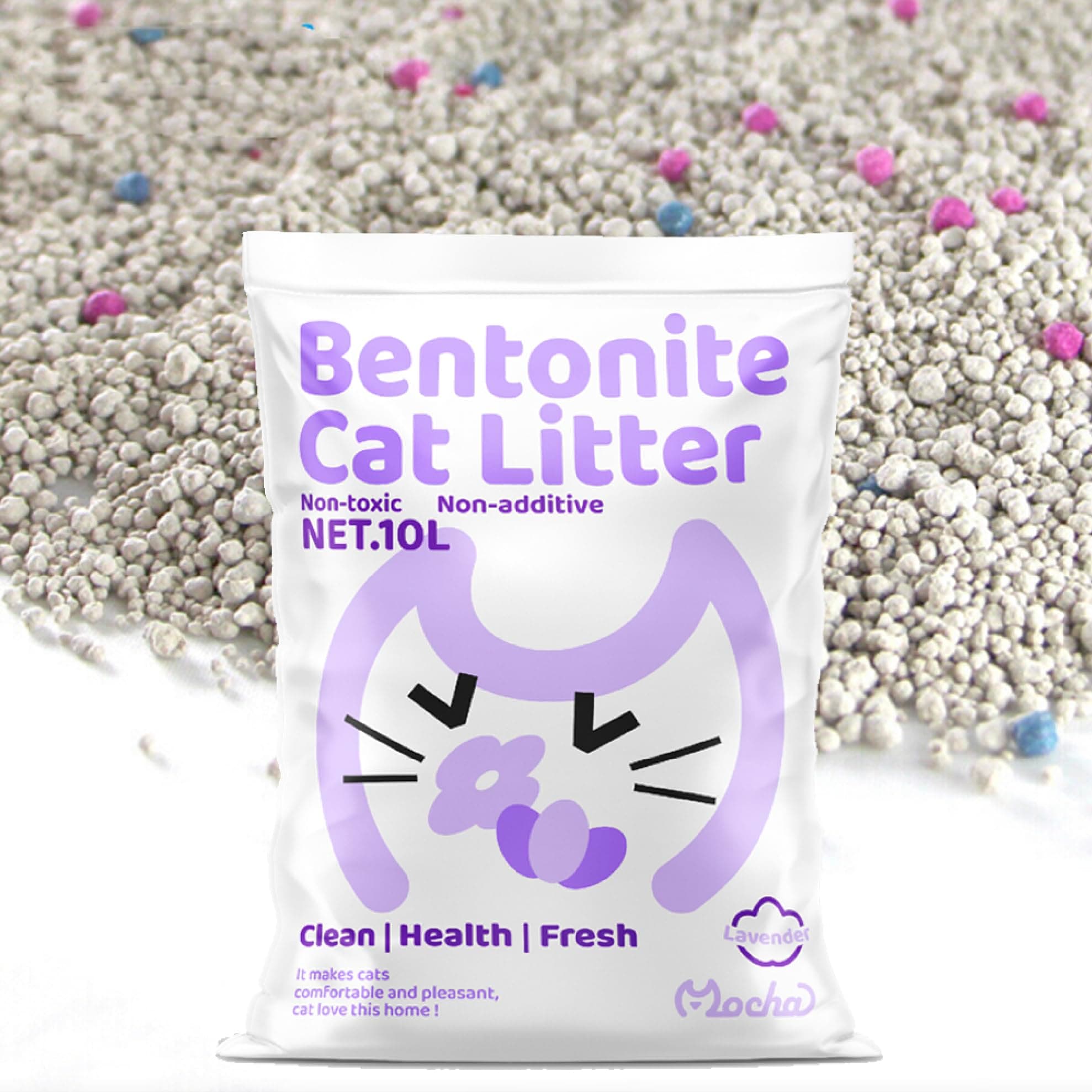 MOCHCHENCat Litter Fresh Scented Bentonite Clumping Litter Lavender 10L