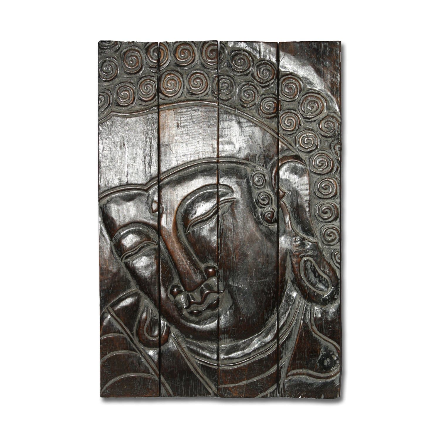 Buddha Face Panel Wood Carving