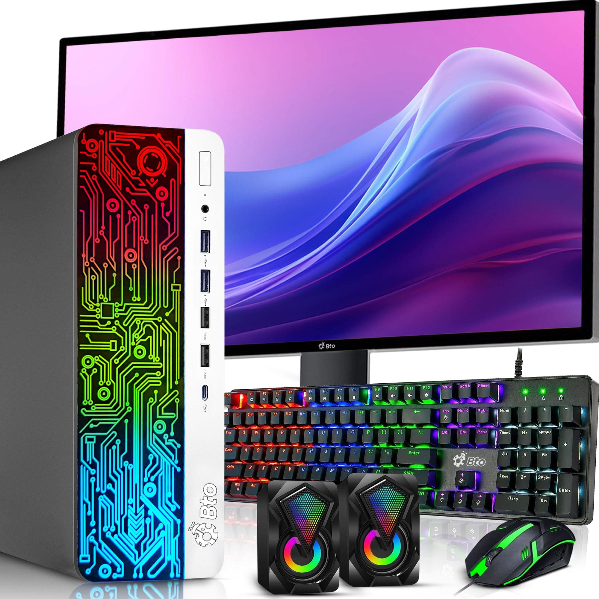 HP ProDesk Desktop RGB Computer PC Intel i5-6th Gen. Quad-Core Processor 16GB DDR4 Ram 1TB SSD, 22 Inch Monitor, RGB Keyboard and Mouse, Soundbar, Built-in WiFi, Windows 11(Renewed), 600 G3