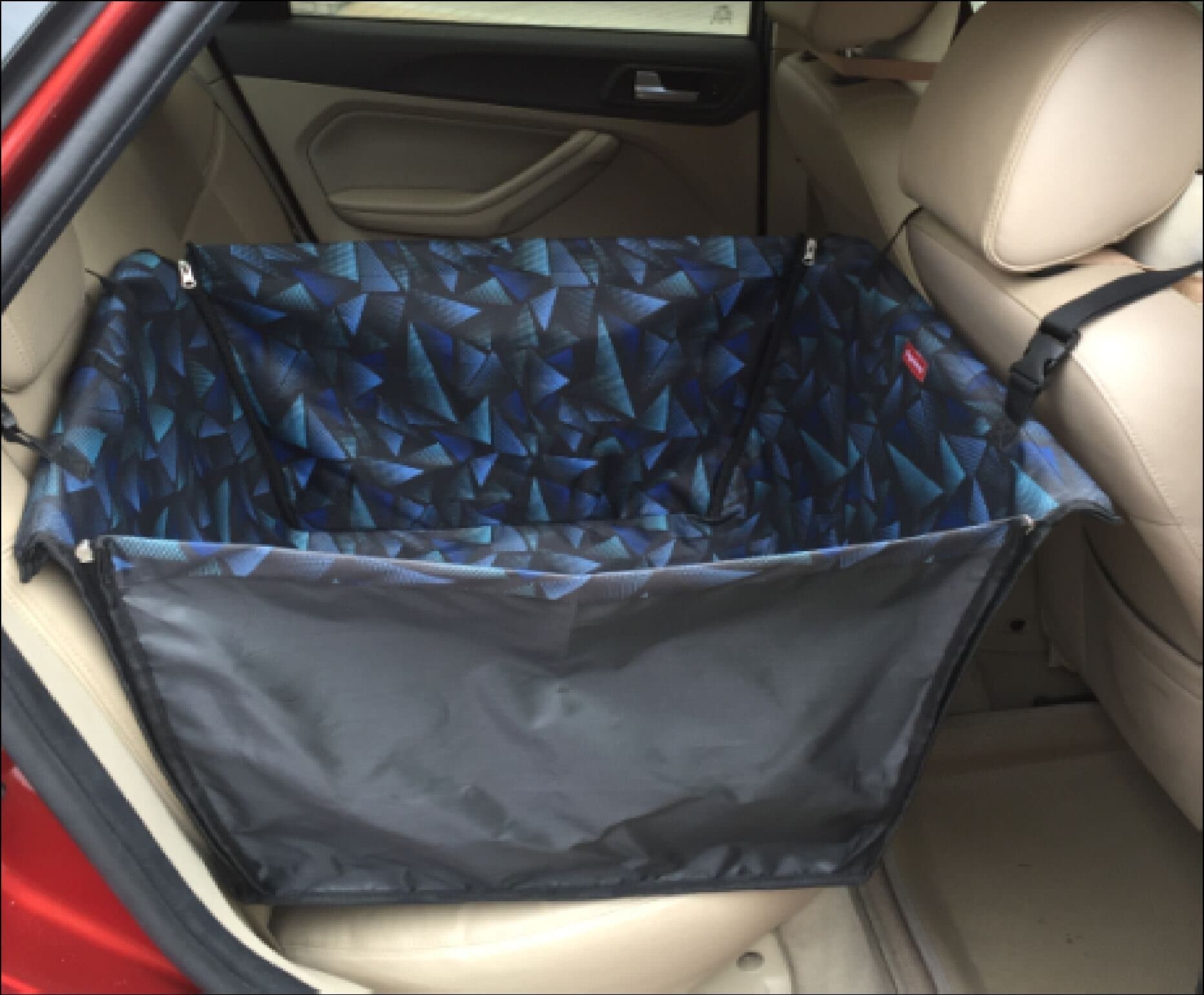 Osgoodway Car Back Seat Foldable Pet Dog Safety Booster or Hammock, Blue