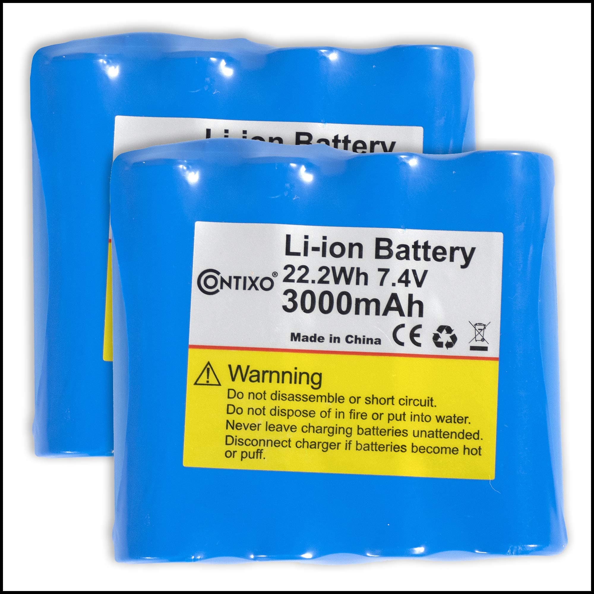 Contixo 2 x 7.4V 3000mAh Large Rechargeable 15C Li-Ion Battery RC Racing Boat T2 (2 Pack)