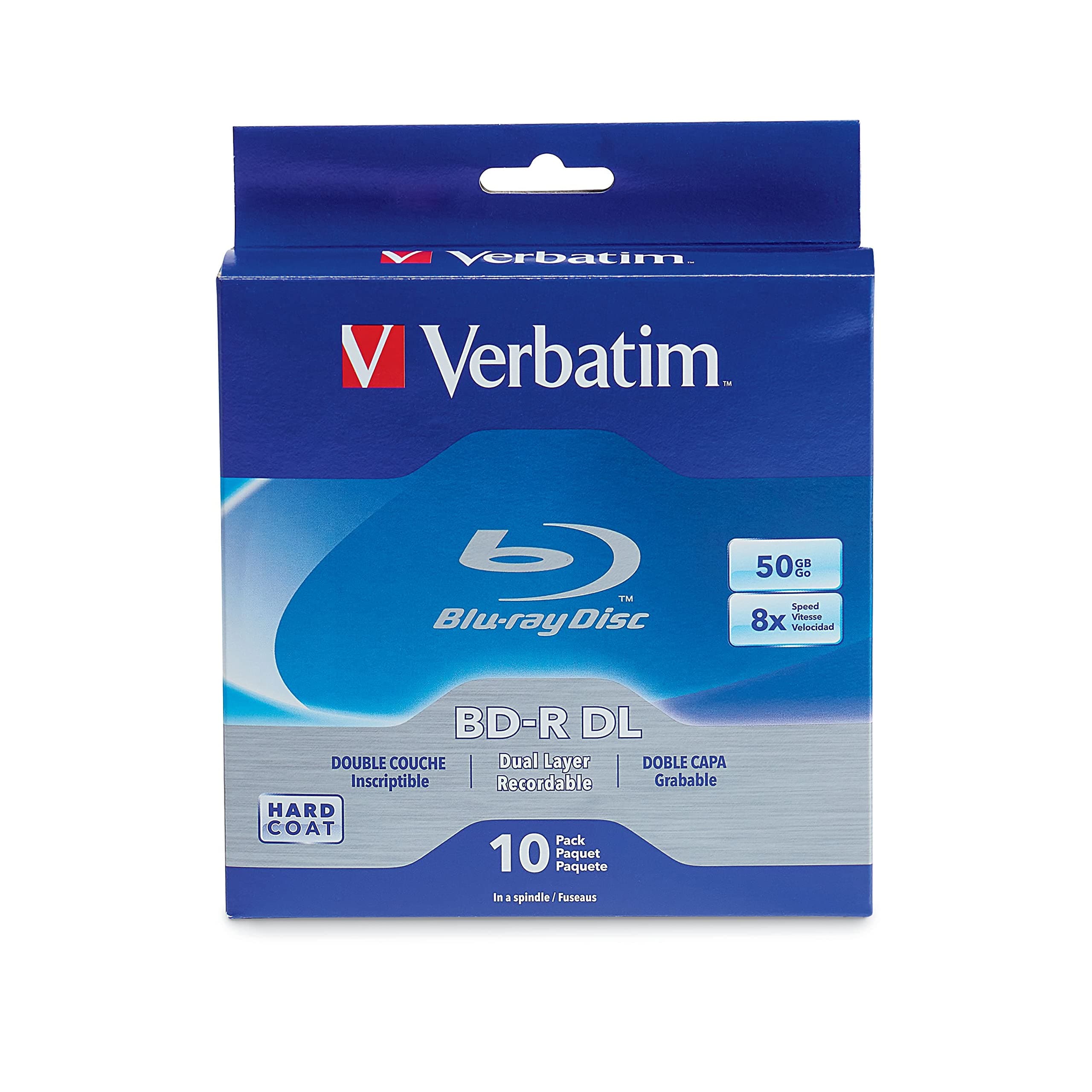 Verbatim BD-R DL 50GB 8X Blu-ray Recordable Media Disc Double Layer- 10 Pack Spindle - 97335