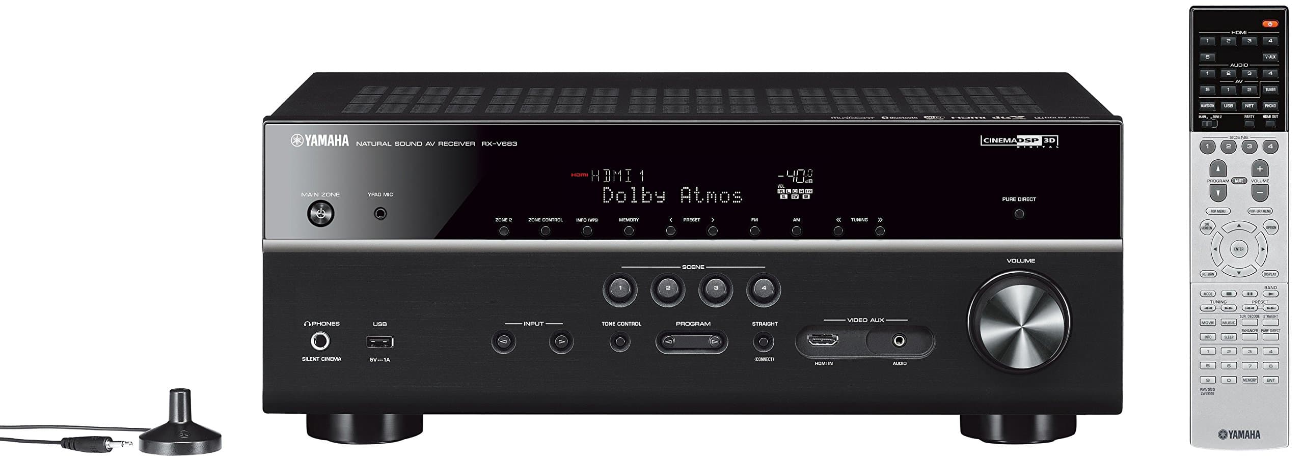 Yamaha RXV683 Music Cast 7 Channel AV Receiver - Black