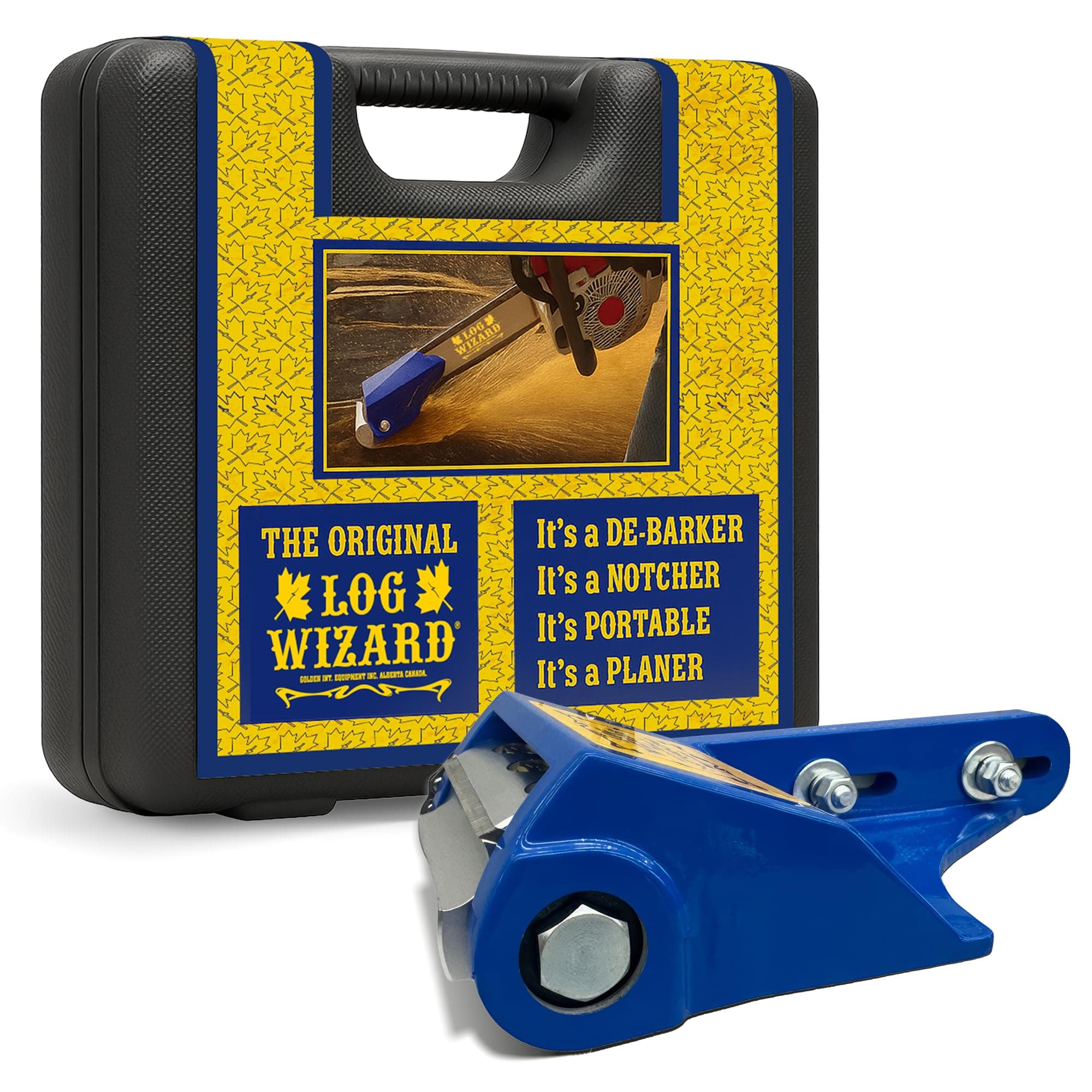 Log Wizard Chainsaw Debarker Tree Bark RemovaL Tool | Universal Debarking Tool for Logs with Case