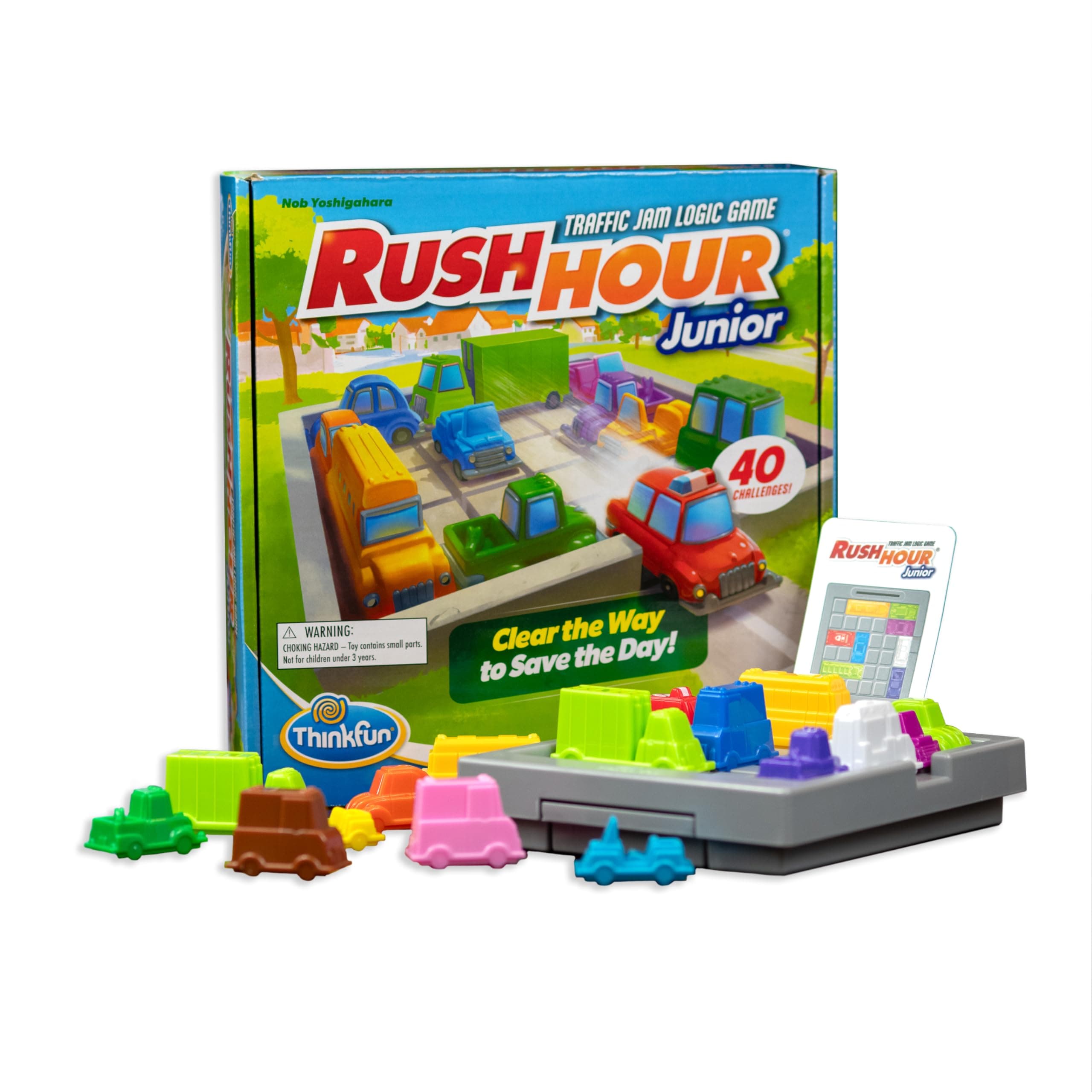 ThinkFun Rush Hour Junior - Classic Traffic Jam Logic Game - New Look for 2024 - STEM Toy for Kids - Engaging Puzzles for Ages 5 and Up - Junior Edition - MESH Accredited