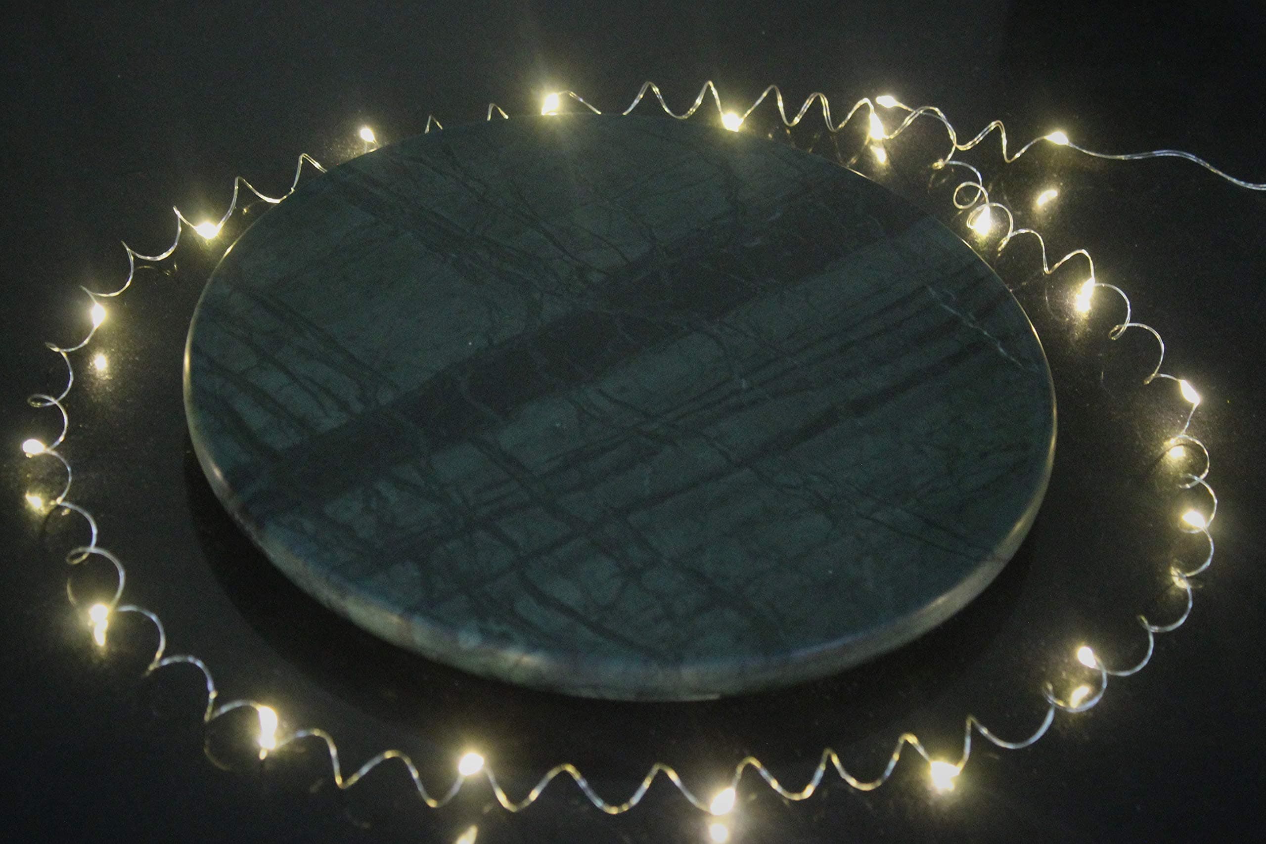 Saudeep India Trading Corporation Marble Chakla Roti Maker (9 Inches, Green)