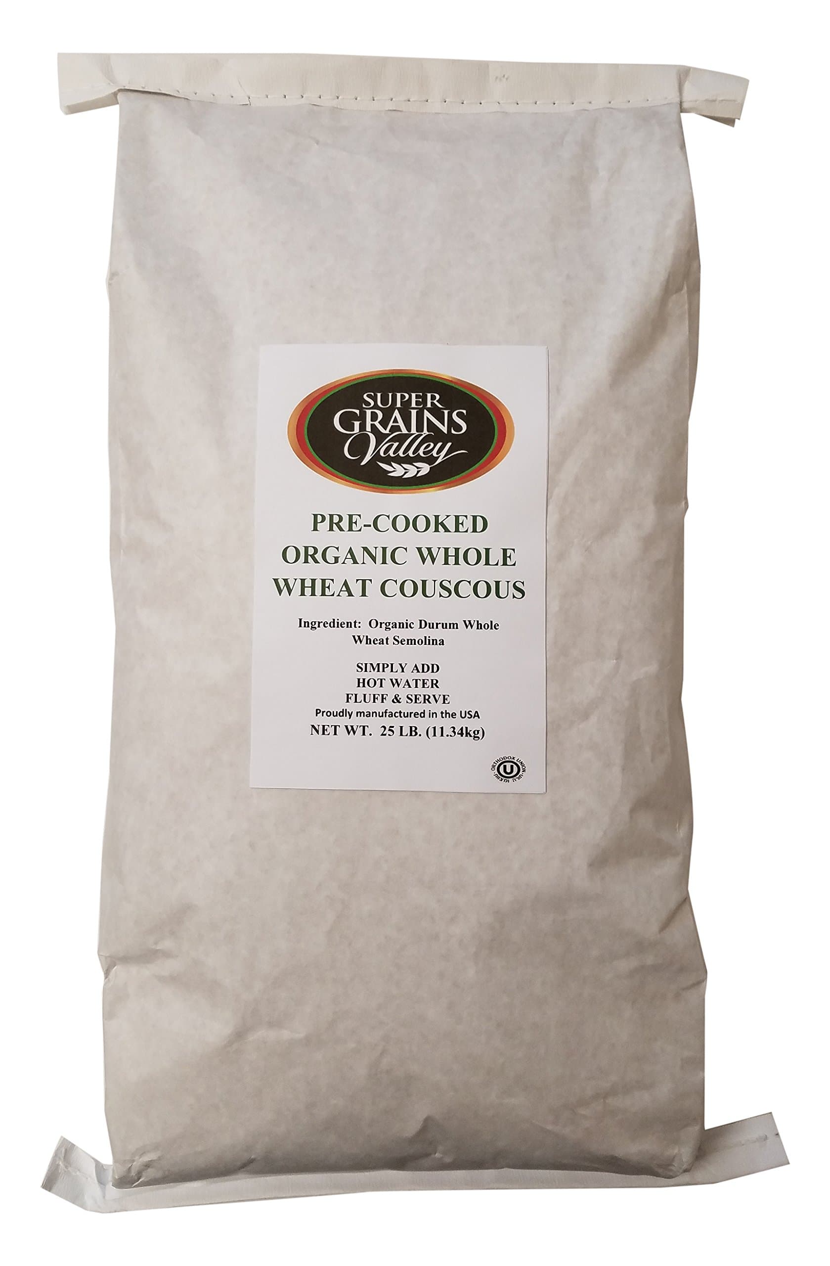 Super Grains Valley Organic Pre-Cooked Whole Wheat Couscous Bag, 25 lb.